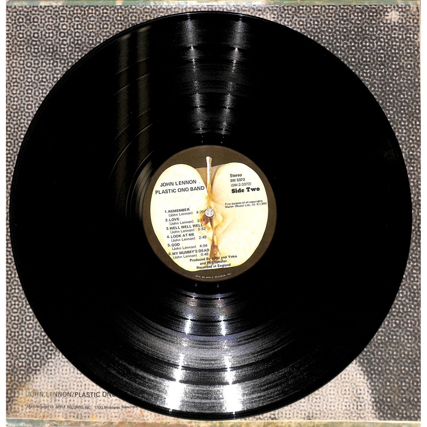 John Lennon / Plastic Ono Band Vinyl Record SW 3372