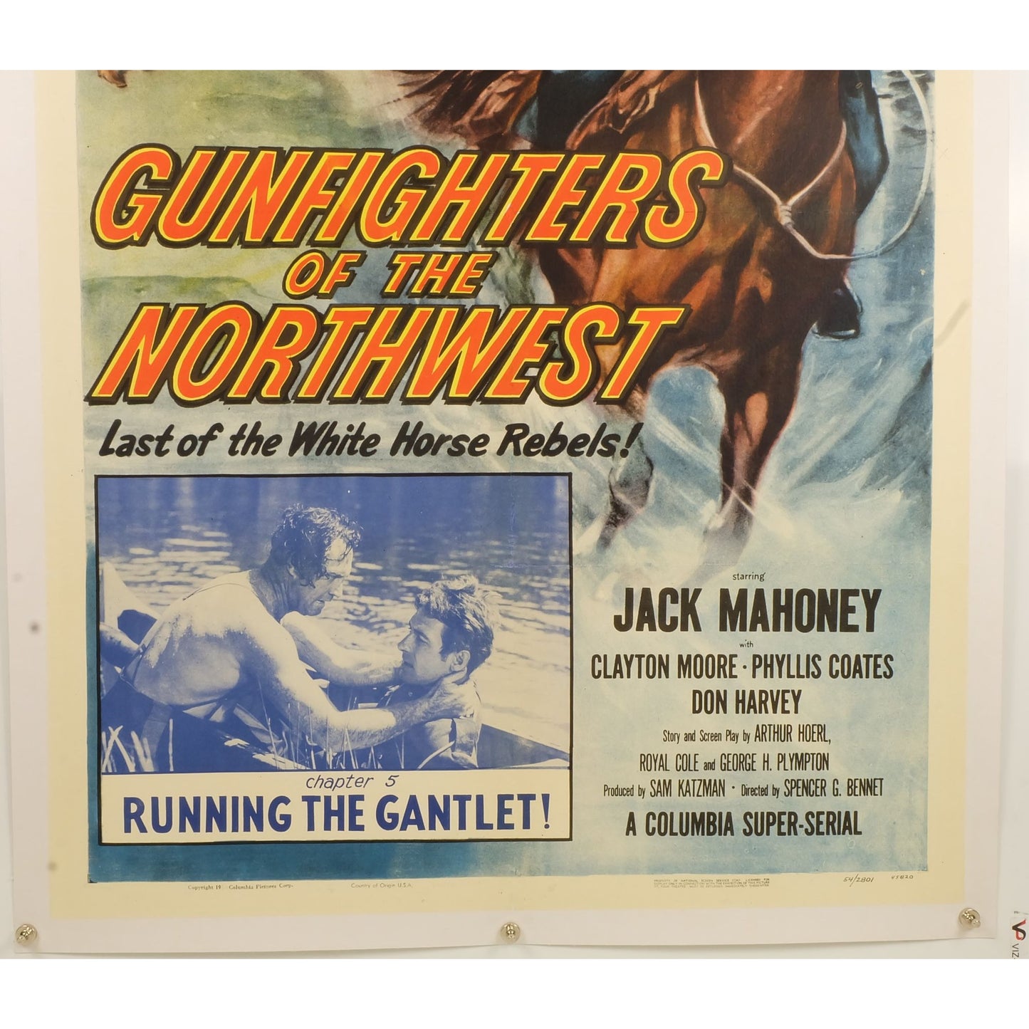 Gunfighters of the Northwest (1954) Linenbacked Restored Columbia Serial Poster