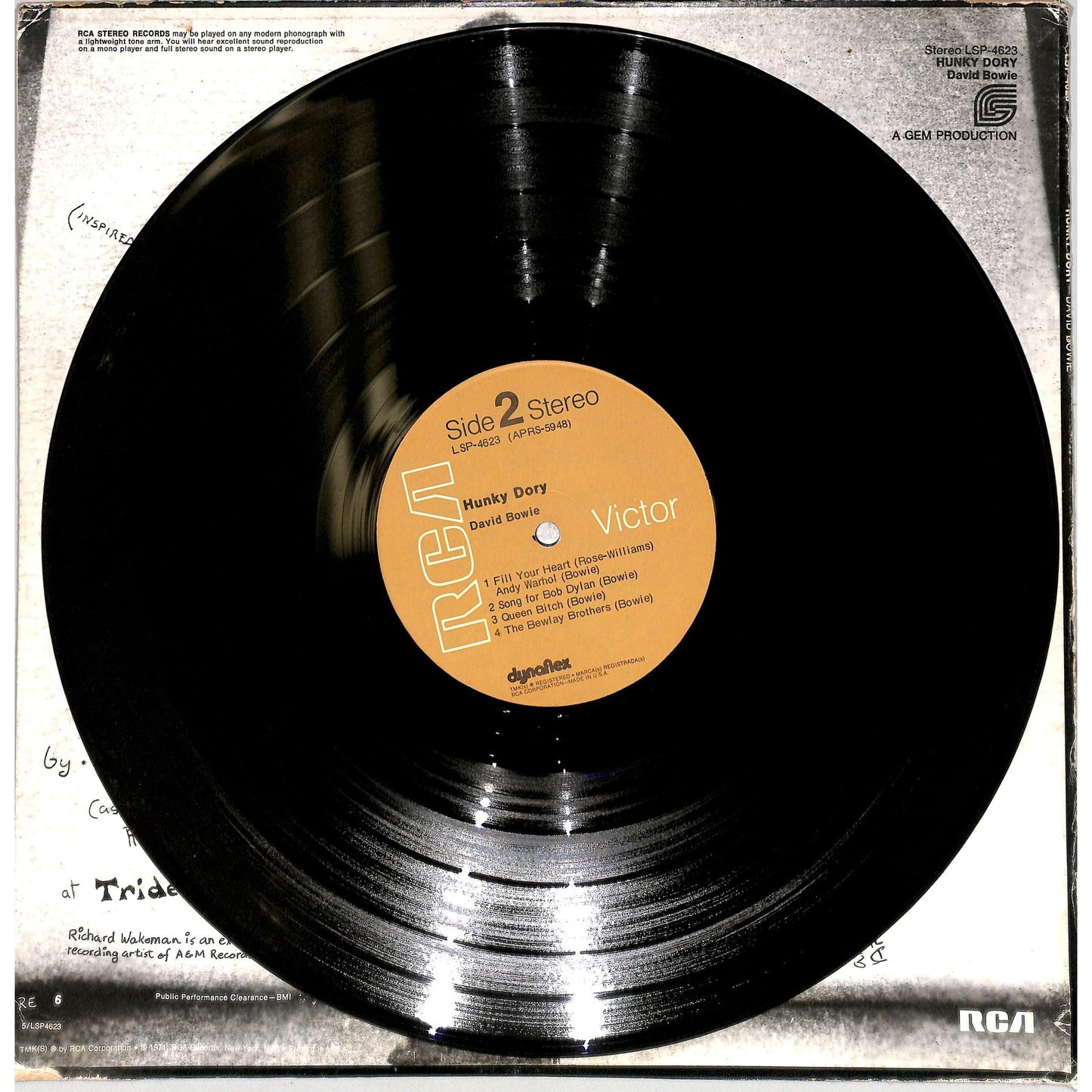 David Bowie - Hunky Dory Vinyl Record LSP-4263