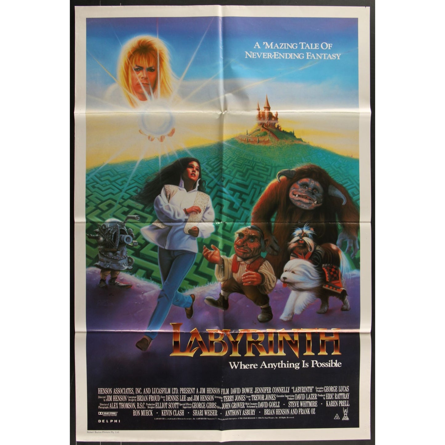 Labyrinth (1986) Original Movie Poster Folded 27x41 EM10-065