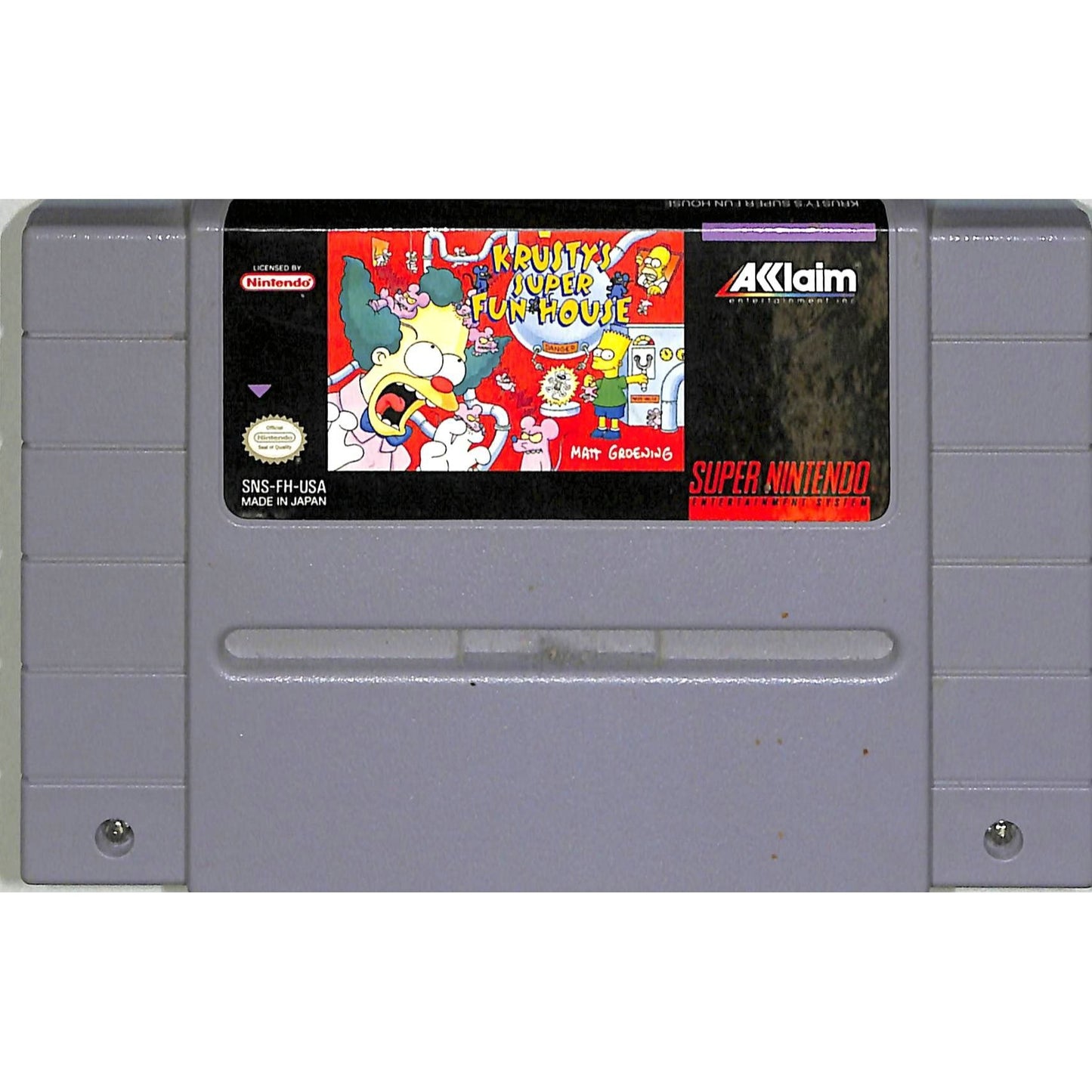 Krusty's Super Fun House (1992) Nintendo SNES Cartridge
