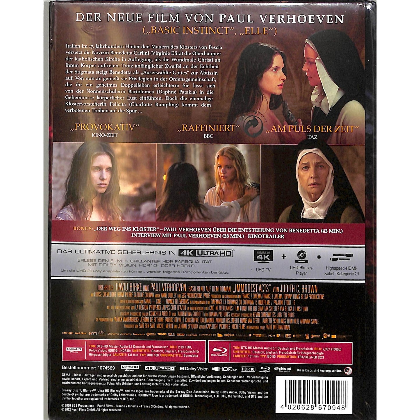 Bendetta (2021) Sealed German Import Blu Ray Disc
