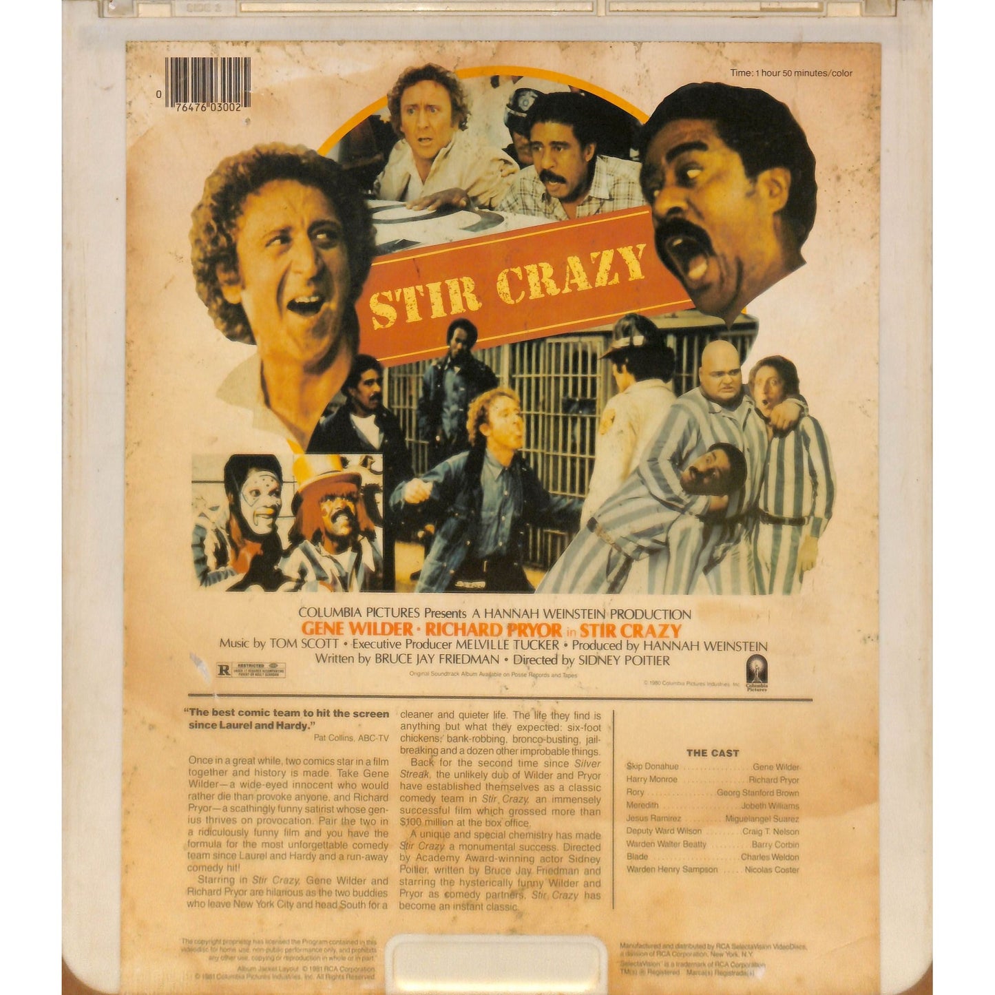 Stir Crazy (1980) Vintage CED RCA SelectaVision VideoDisc TESTED WORKING