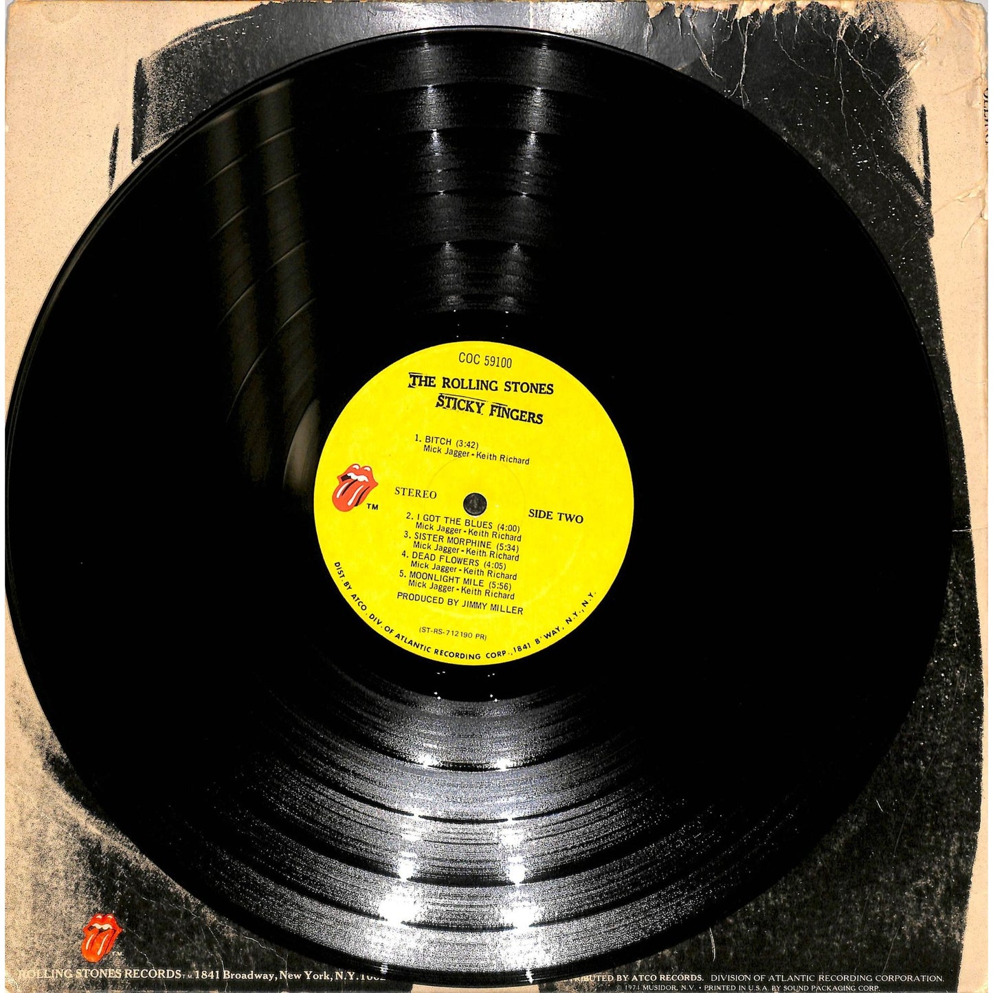 The Rolling Stones - Sticky Fingers Vinyl Record COC 59100