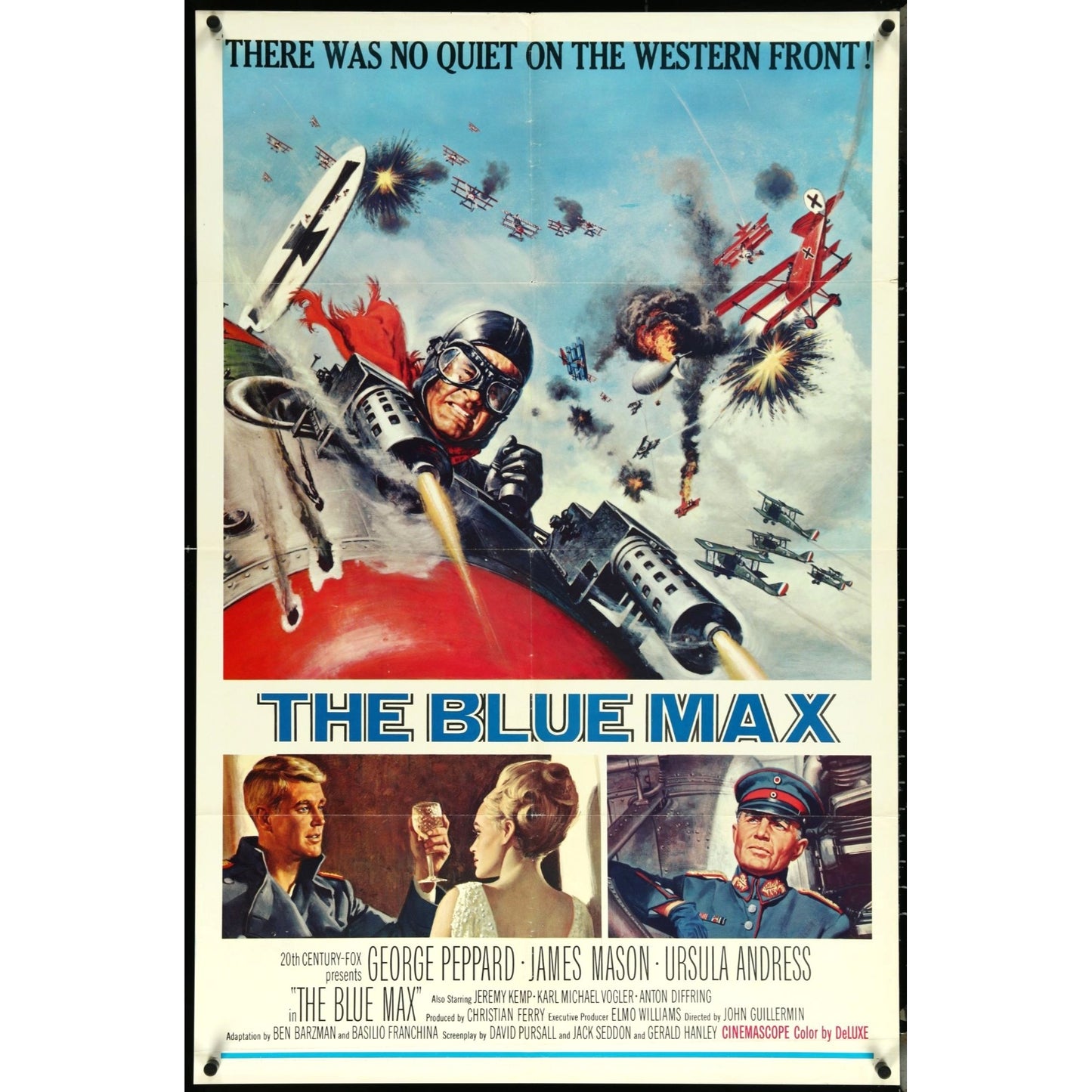 Blue Max (1966) Original Movie Poster 27" x 41" George Peppard & James Mason