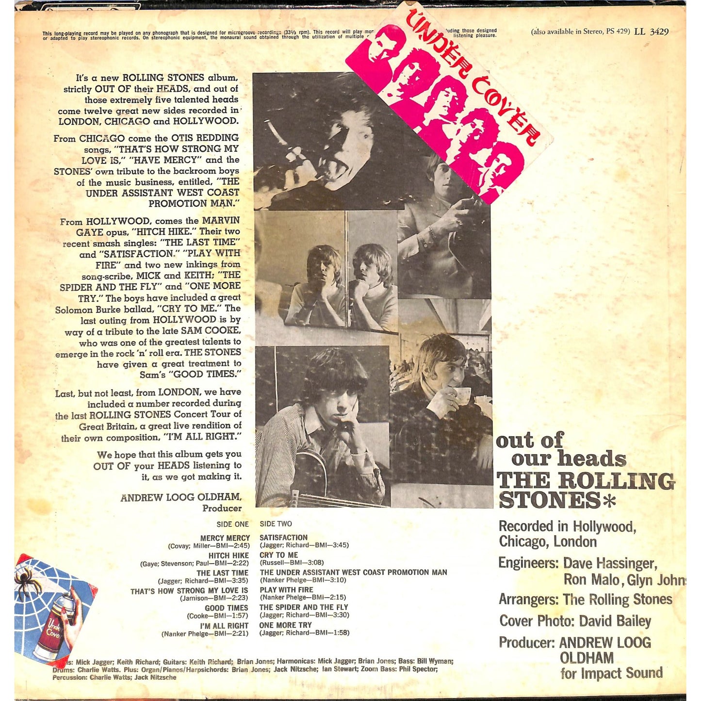 The Rolling Stones - Out of Our Heads Mono Vinyl Record LL 3429