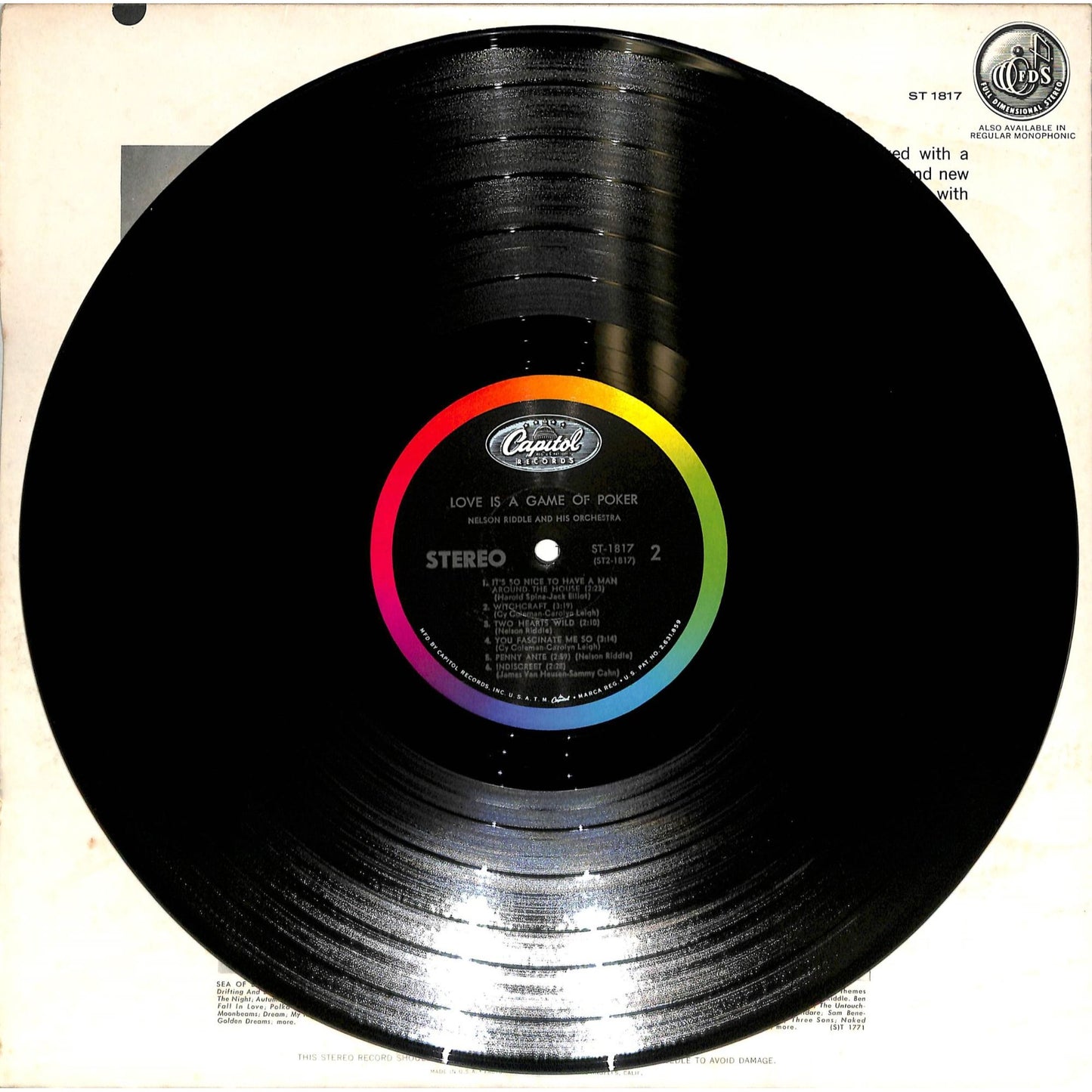 Nelson Riddle - Love Is a Game of Poker (1962) Vinyl Record ST-1817