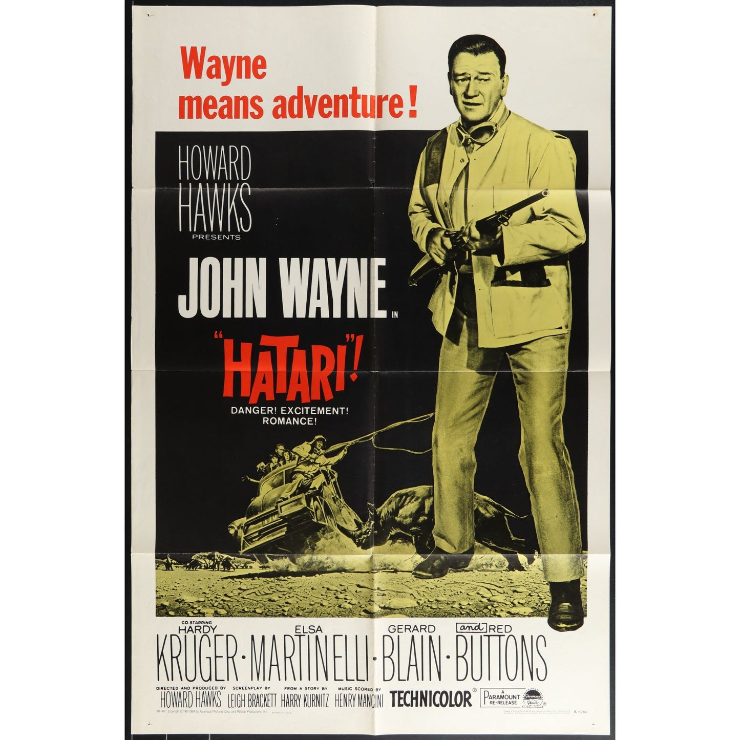 Hatari! (1962) Original Movie Poster 27x41 Folded John Wayne
