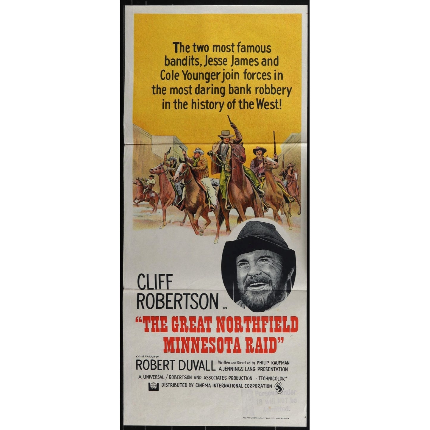 The Great Northfield Minnesota Raid (1972) Original Australian Daybilll Movie Poster