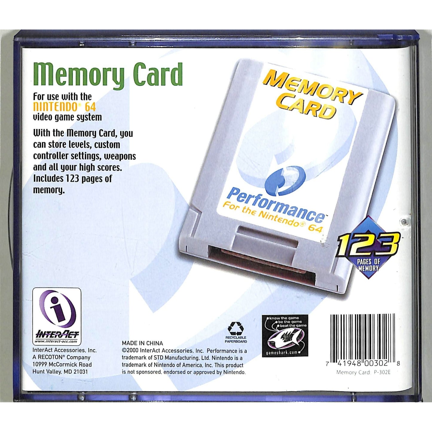 Nintendo 64 Performance Memory Card in Case