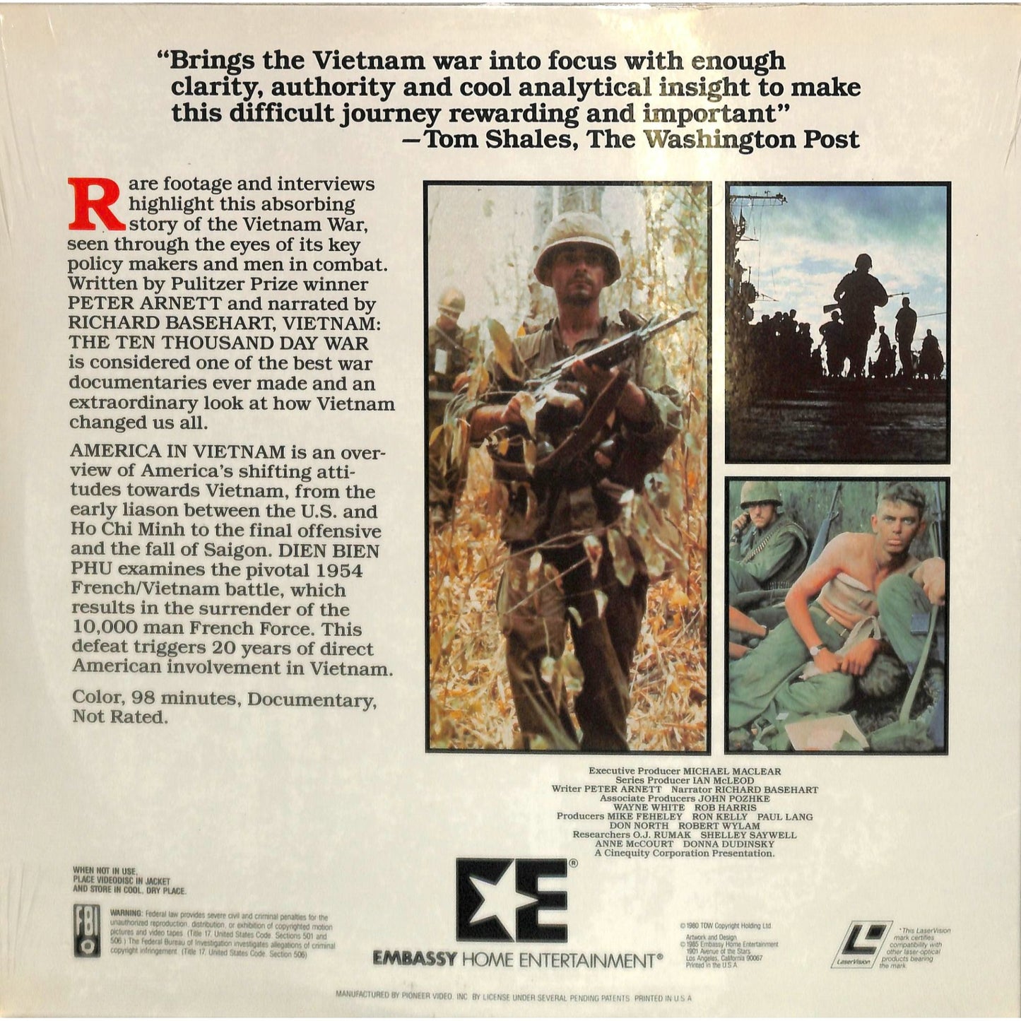 Vietnam: The Ten Thousand Day War, Vol. 1 (1980) Sealed Laserdisc