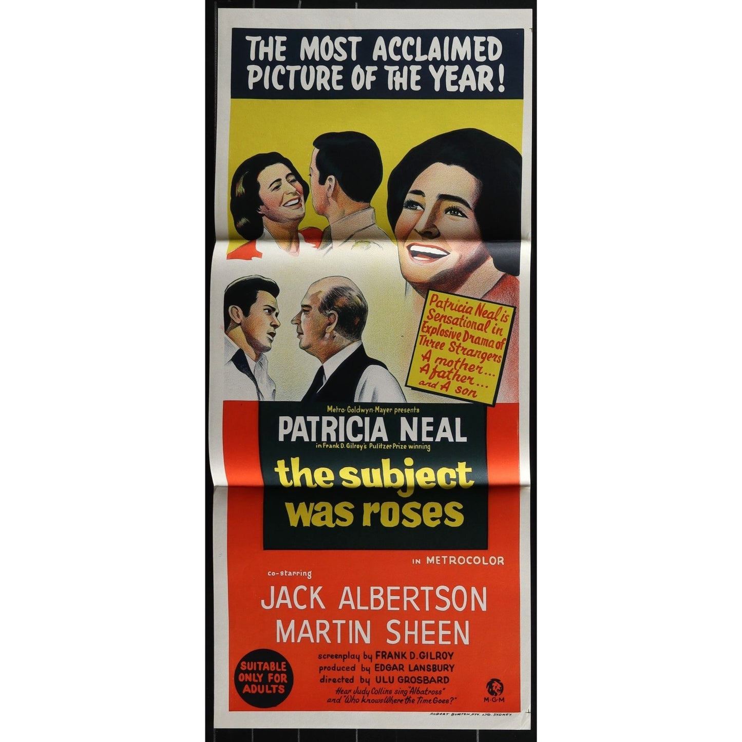 The Subject Was Roses (1968) Original Australian Daybill Movie Poster