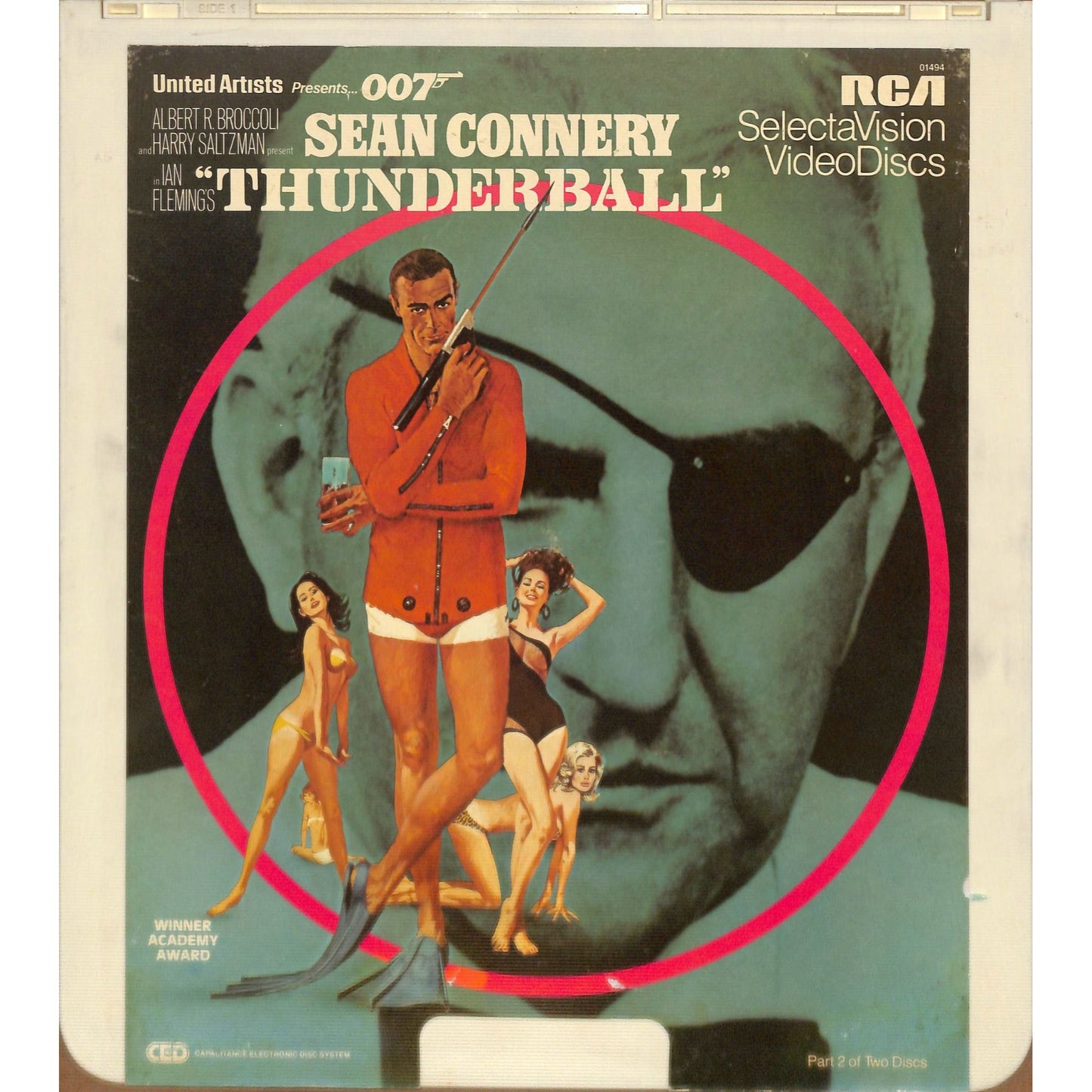 Thunderball Parts 1 & 2 (1965) Vintage CED Videodisc TESTED WORKING