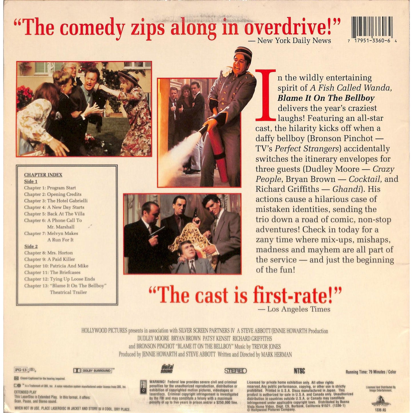 Blame It on the Bellboy (1992) Laserdisc