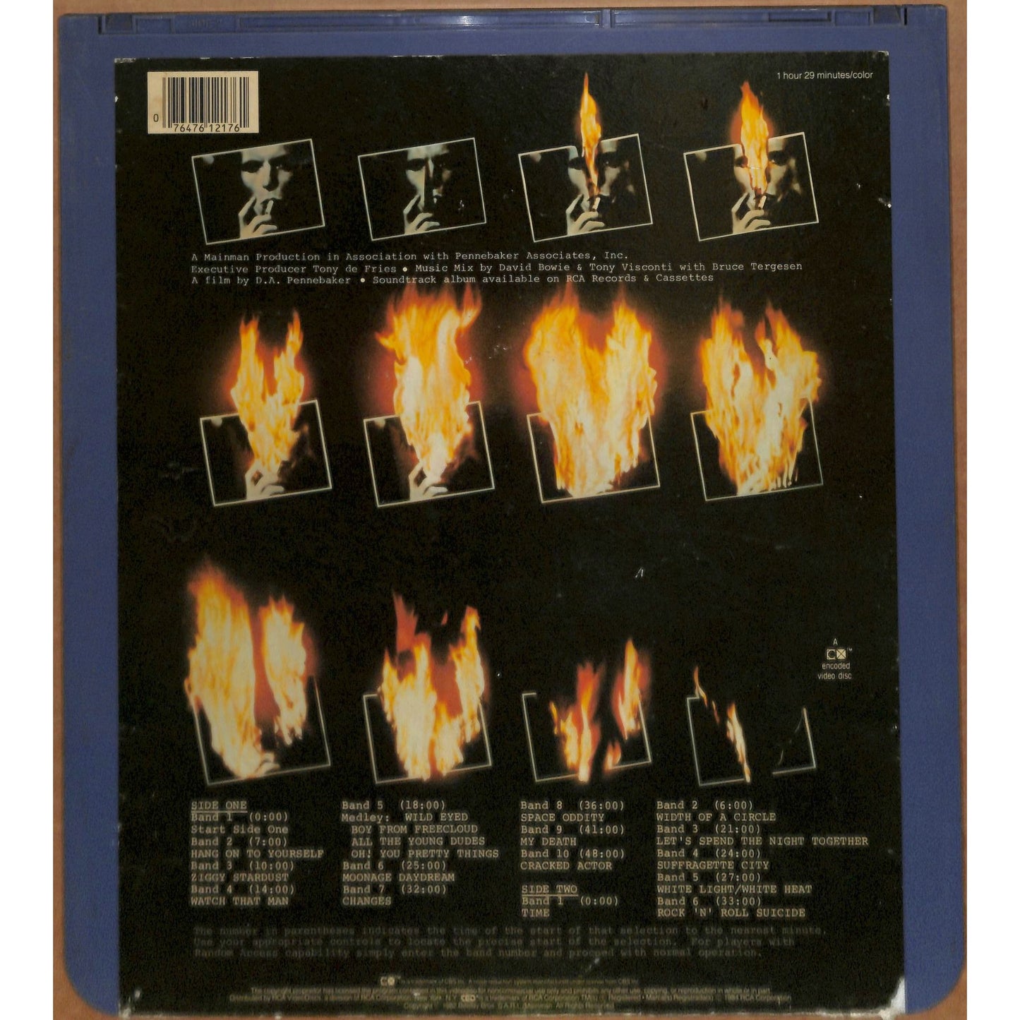 Ziggy Stardust and the Spiders from Mars (1982) CED Videodisc TESTED WORKING