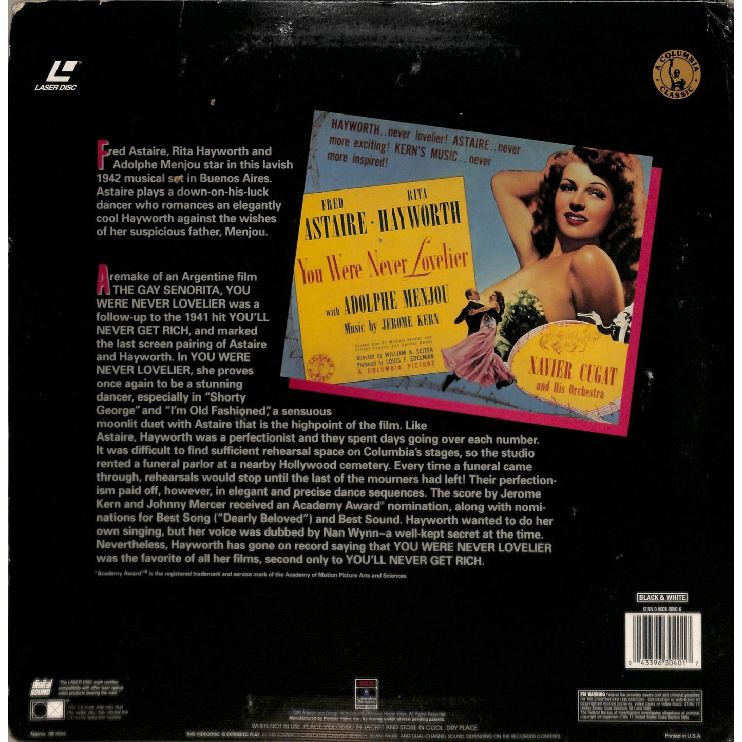 You Were Never Lovelier (1942) Laserdisc