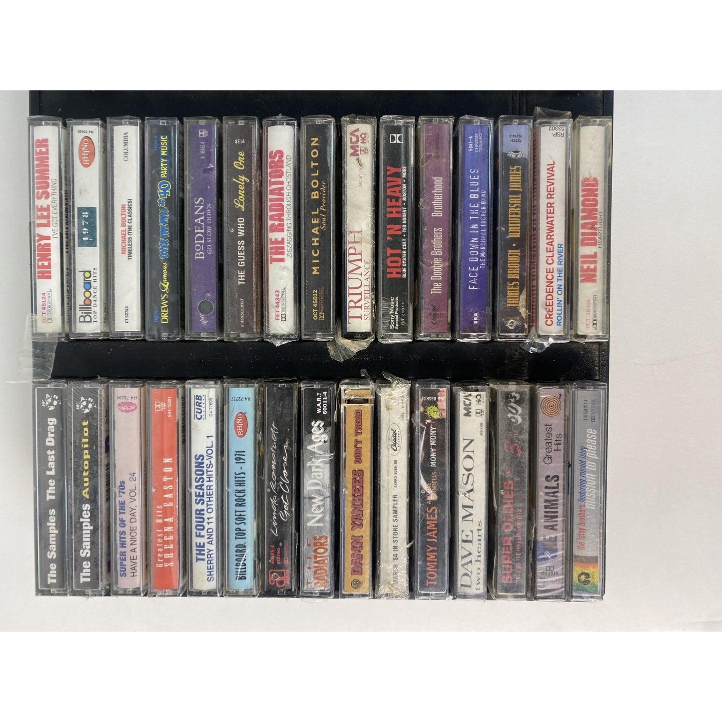 60 BRAND NEW SEALED CASSETTES + SHELF!