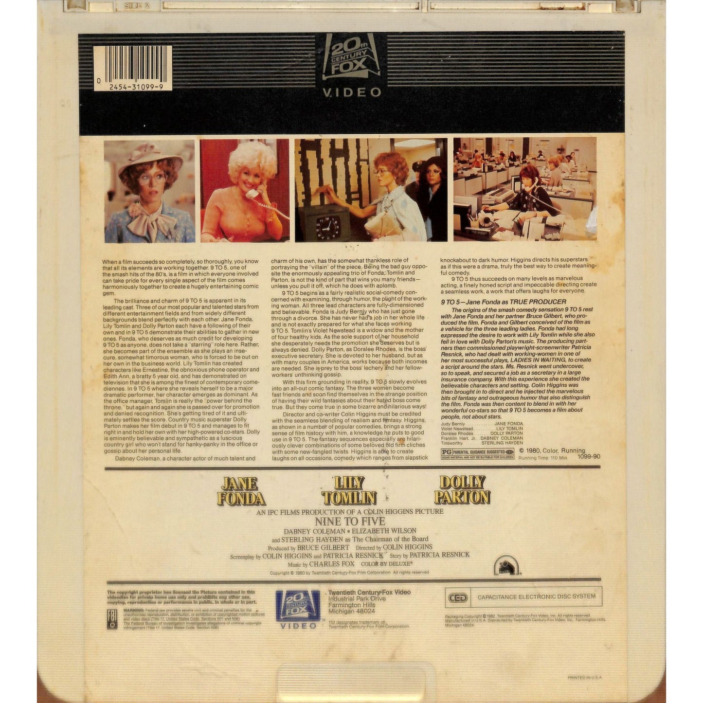 9 to 5 (1980) Vintage CED RCA SelectaVision Videodisc TESTED WORKING