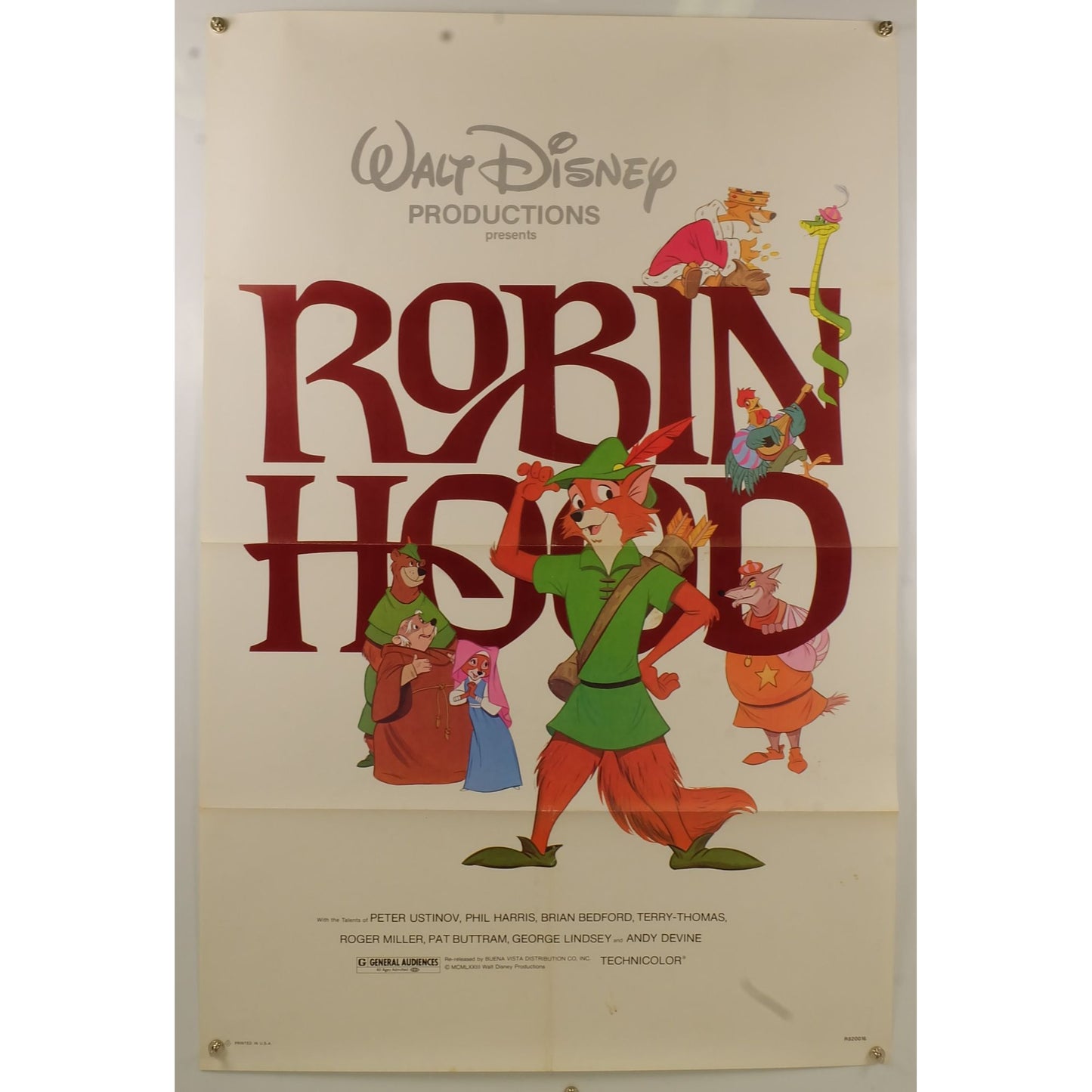 Robin Hood (1973) Original Movie Poster Folded 27x41