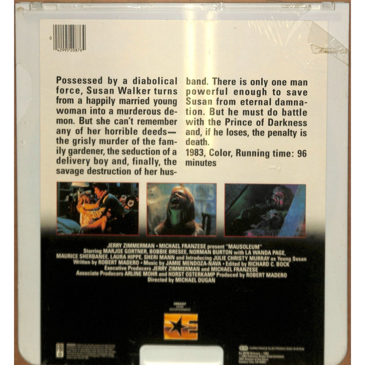 Mausoleum (1983) Vintage CED RCA SelectaVision VideoDisc BRAND NEW UN-OPENED