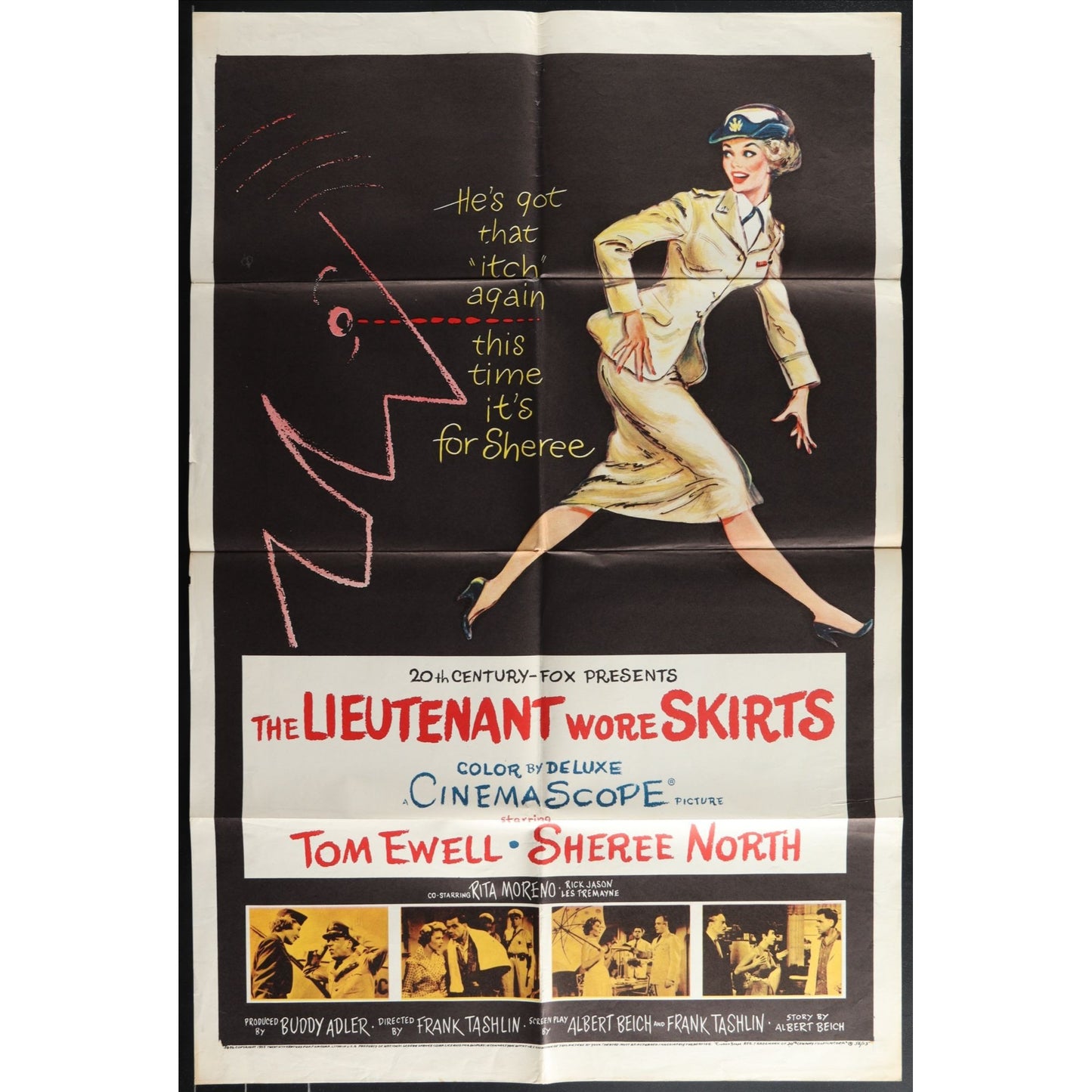 The Lieutenant Wore Skirts (1956) Original Movie Poster Folded 27x41