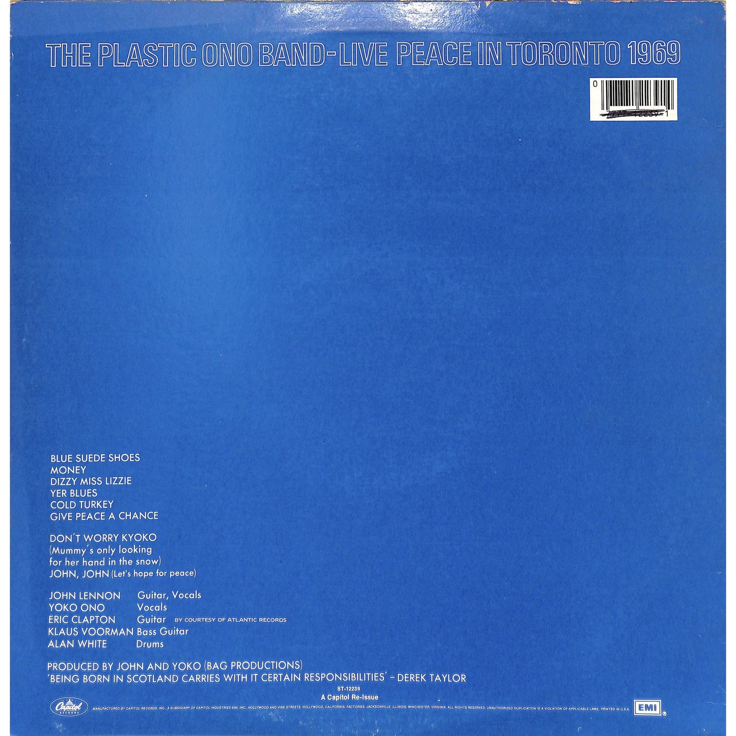 The Plastic Ono Band - Live Peace in Toronto 1969 Vinyl Record ST-12239