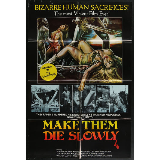 Make Them Die Slowly (1981) Original Movie Poster Folded 27x41