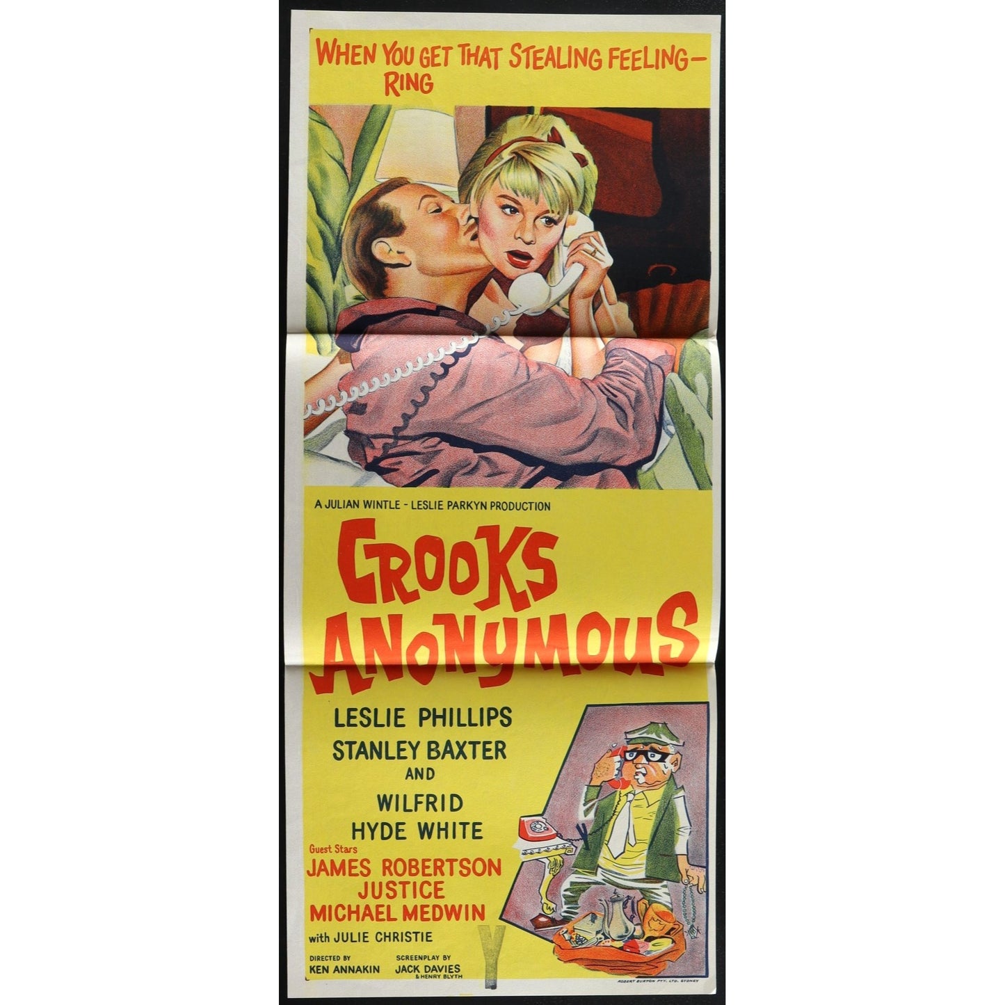 Crooks Anonymous (1962) Original Australian Day Bill Movie Poster