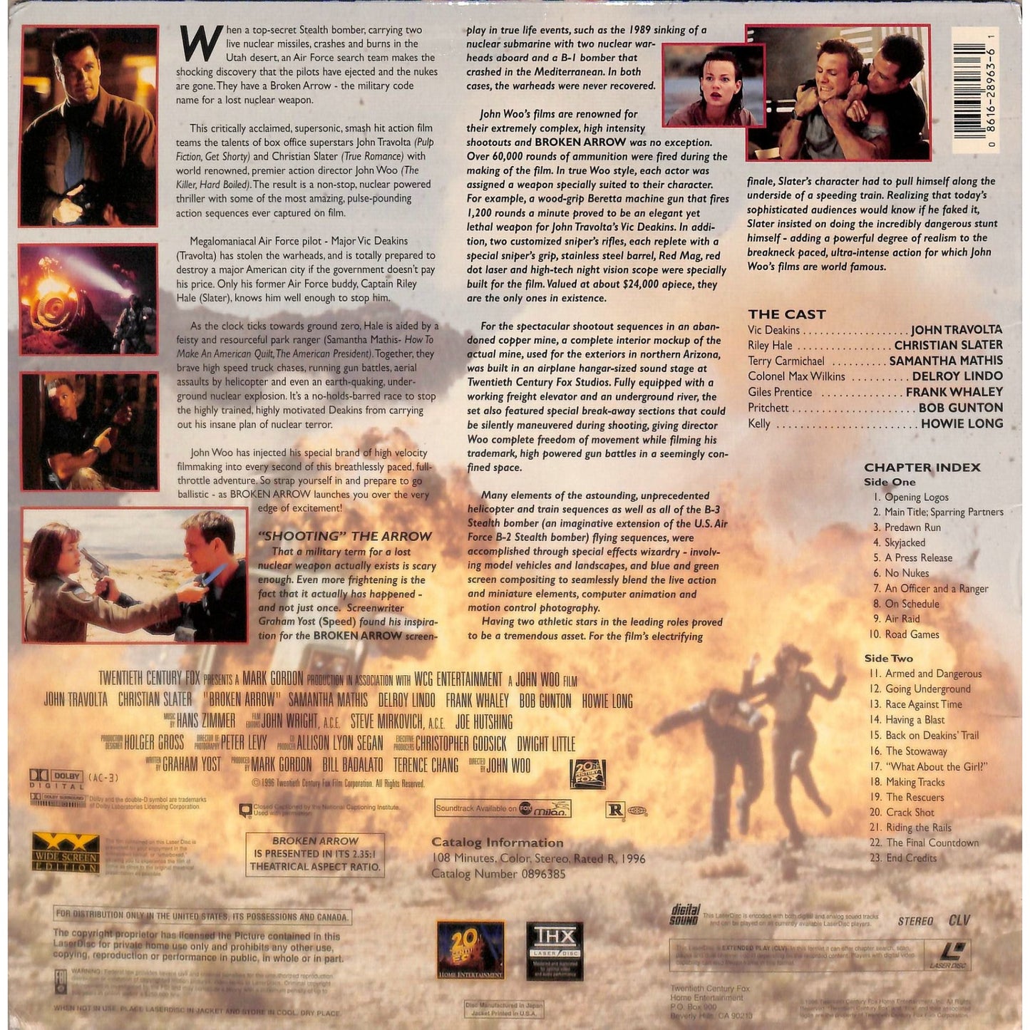 Broken Arrow (1996) Laserdisc