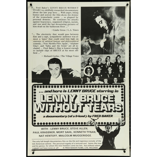 Lenny Bruce Without Tears (1972) Original Movie Poster Folded 27x41 EM8-526