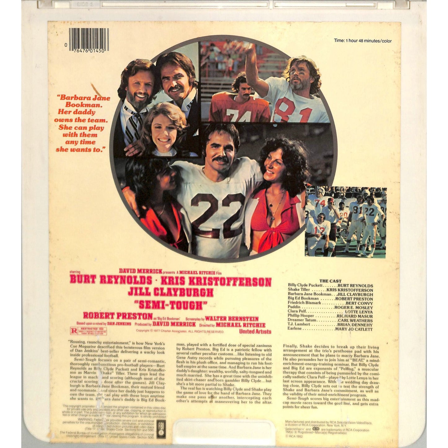 Semi-Tough (1977) Vintage CED Videodisc