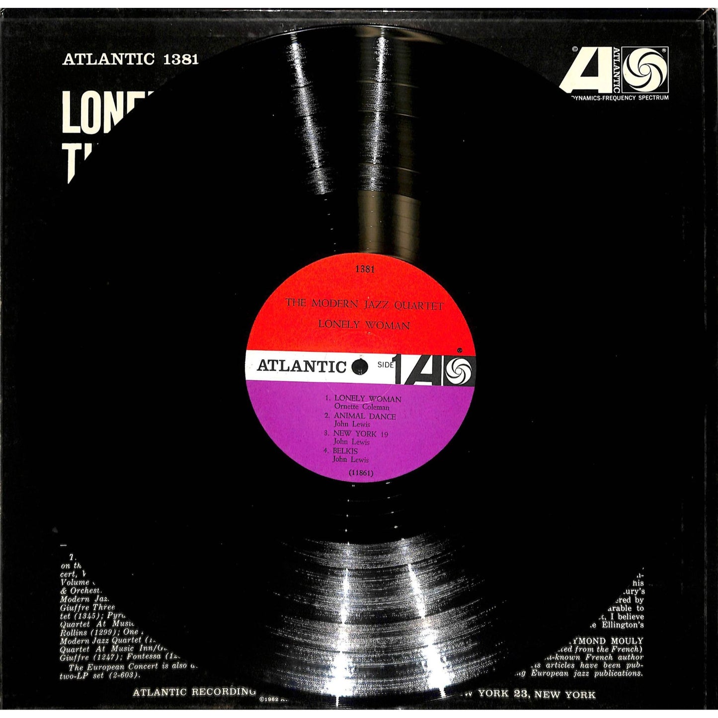 The Modern Jazz Quartet - Lonely Woman (1962) Vinyl Record 1381