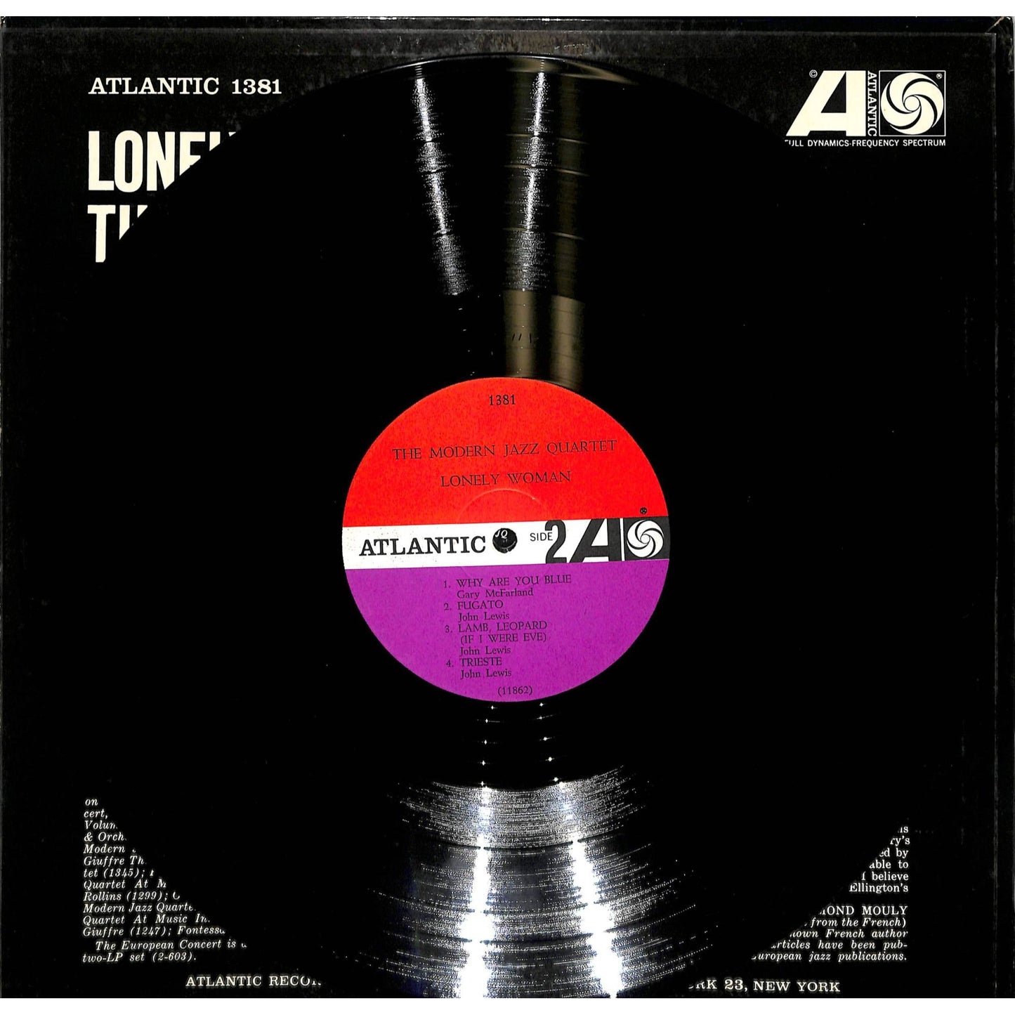 The Modern Jazz Quartet - Lonely Woman (1962) Vinyl Record 1381