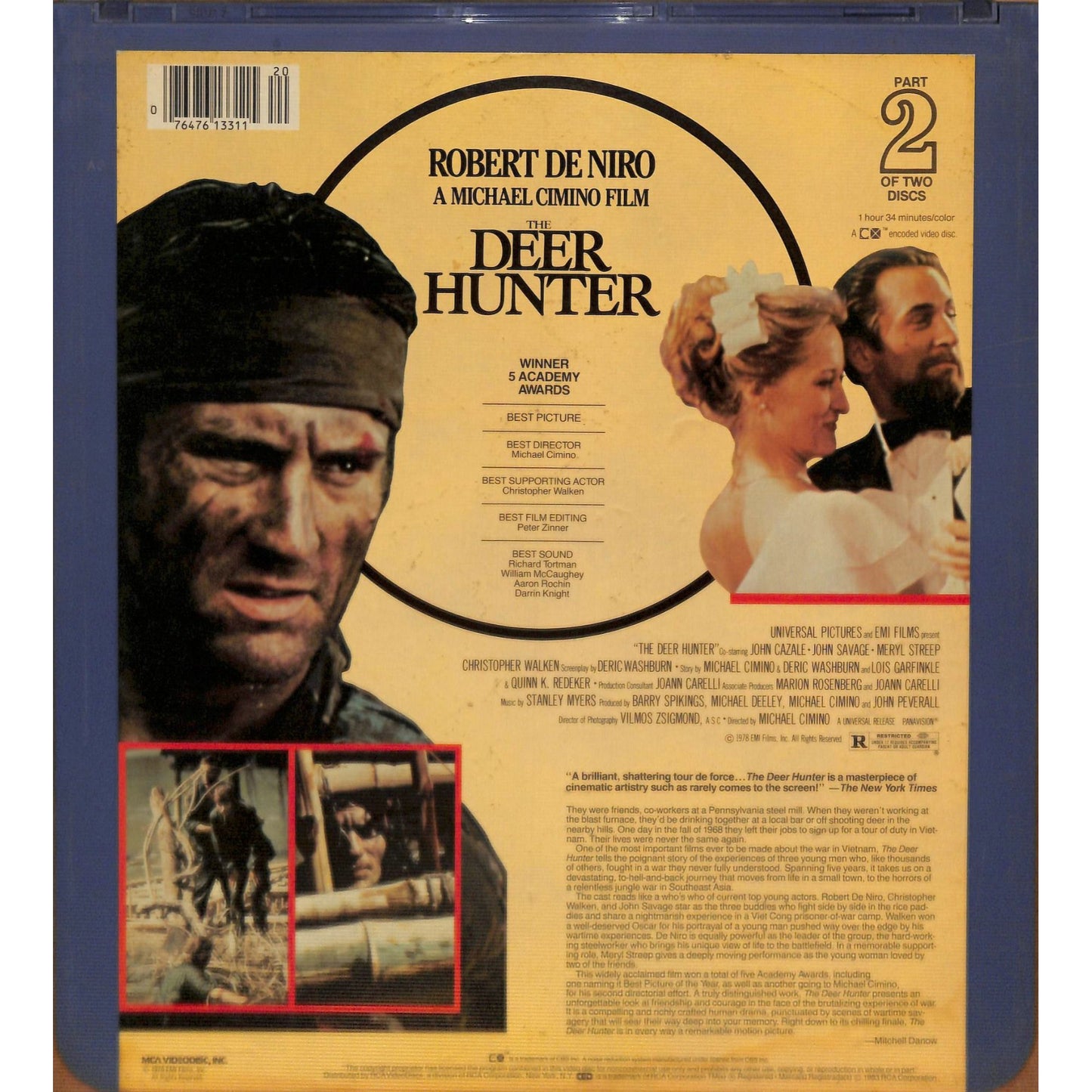 The Deer Hunter Part 1&2 (1978) CED RCA SelectaVision Videodisc TESTED WORKING