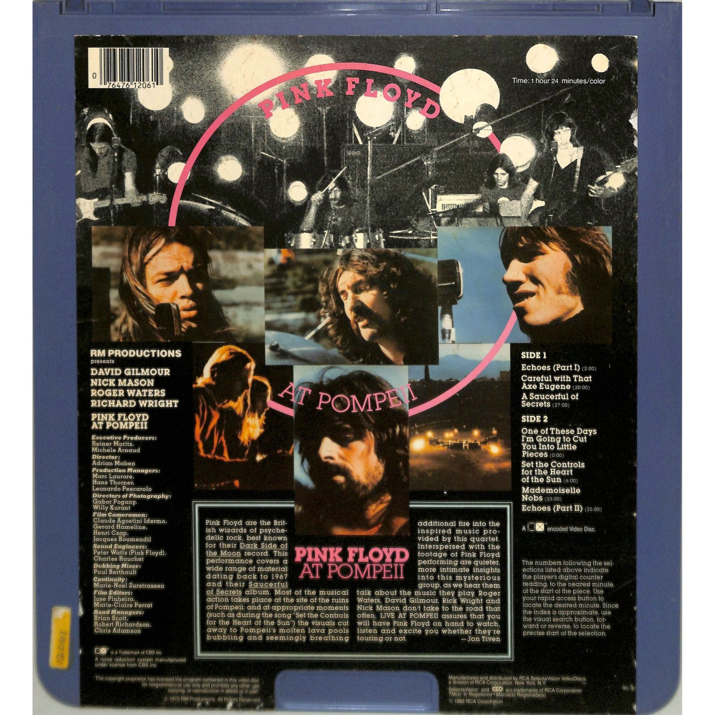 Pink Floyd at Pompeii (1972) Vintage CED Videodisc