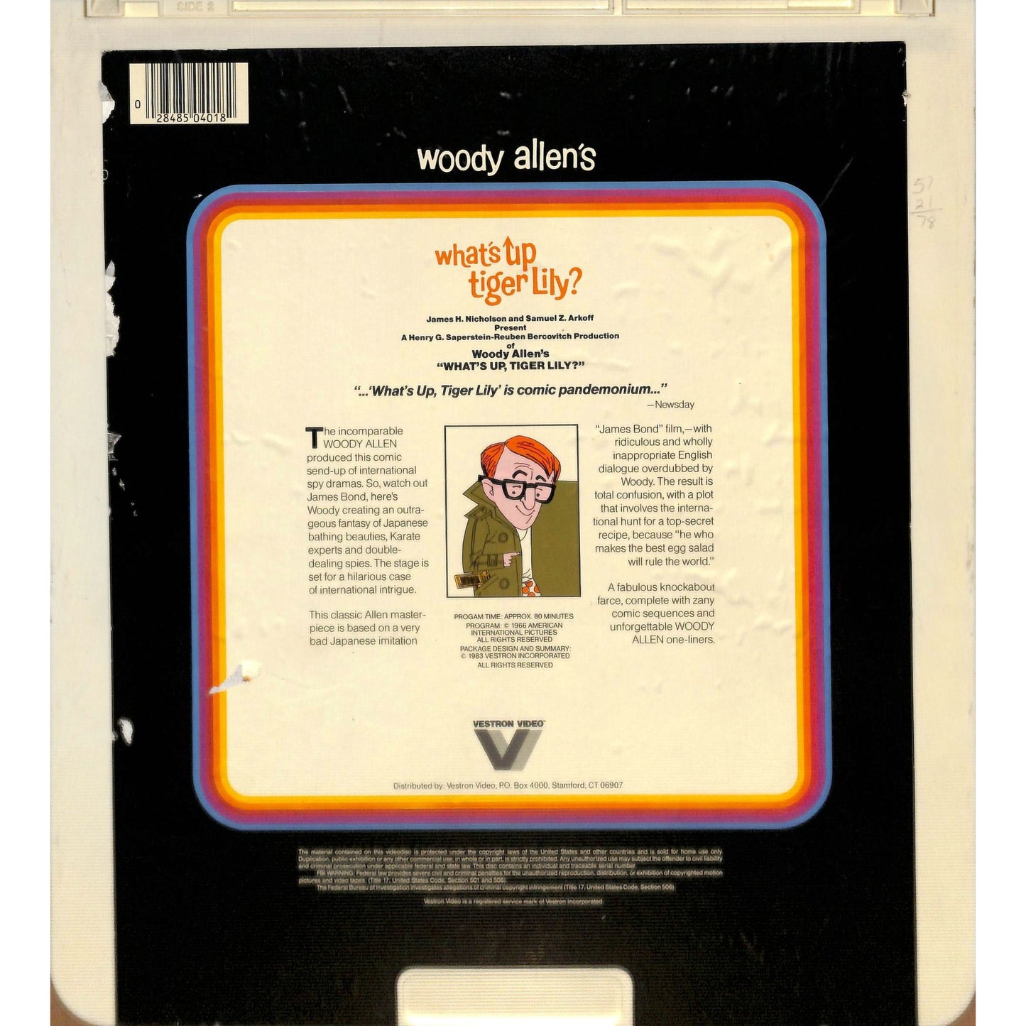 What's Up, Tiger Lily? (1966) Vintage CED Videodisc TESTED WORKING