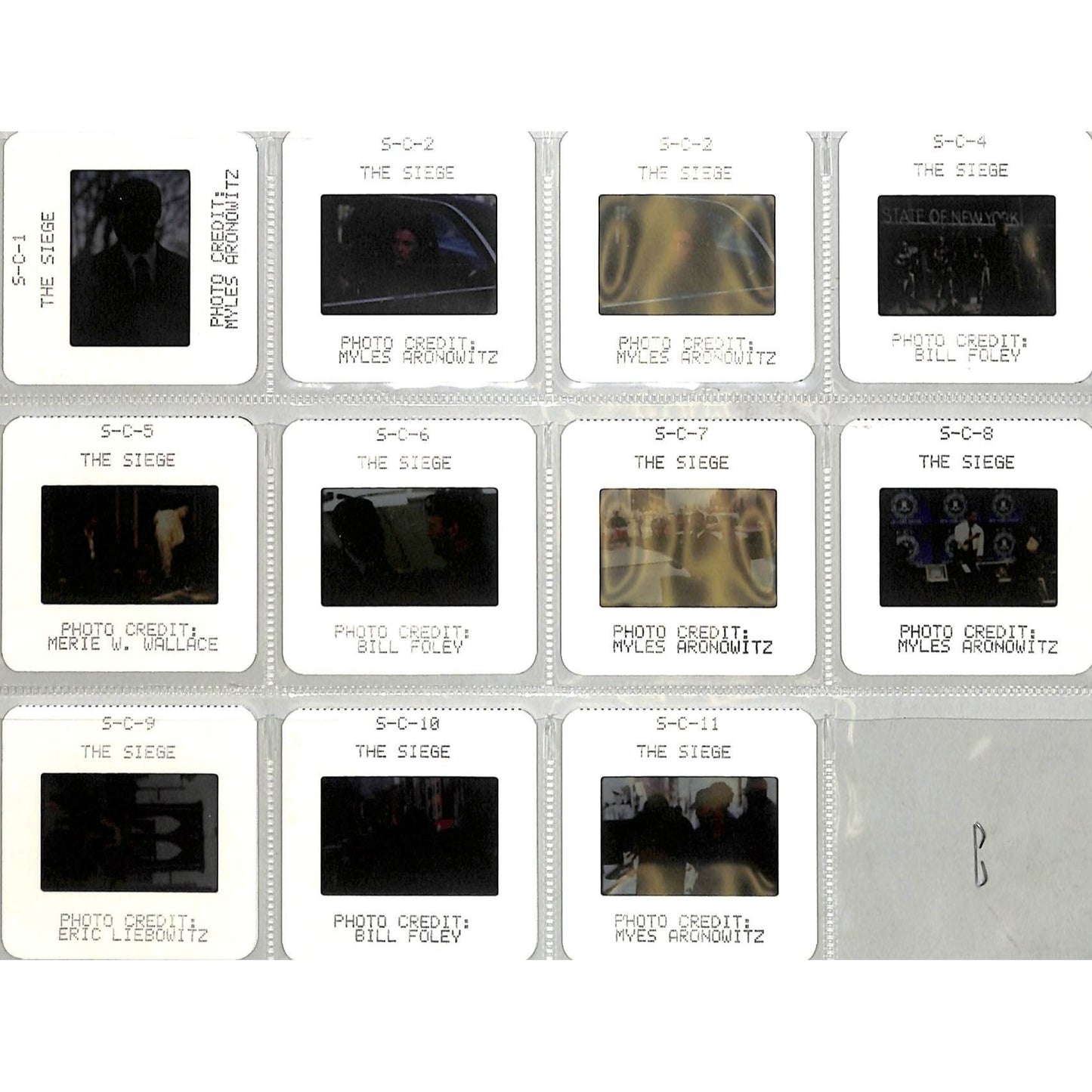 The Siege (1998) Movie Still Full Set with 35mm Color Slides 8x10