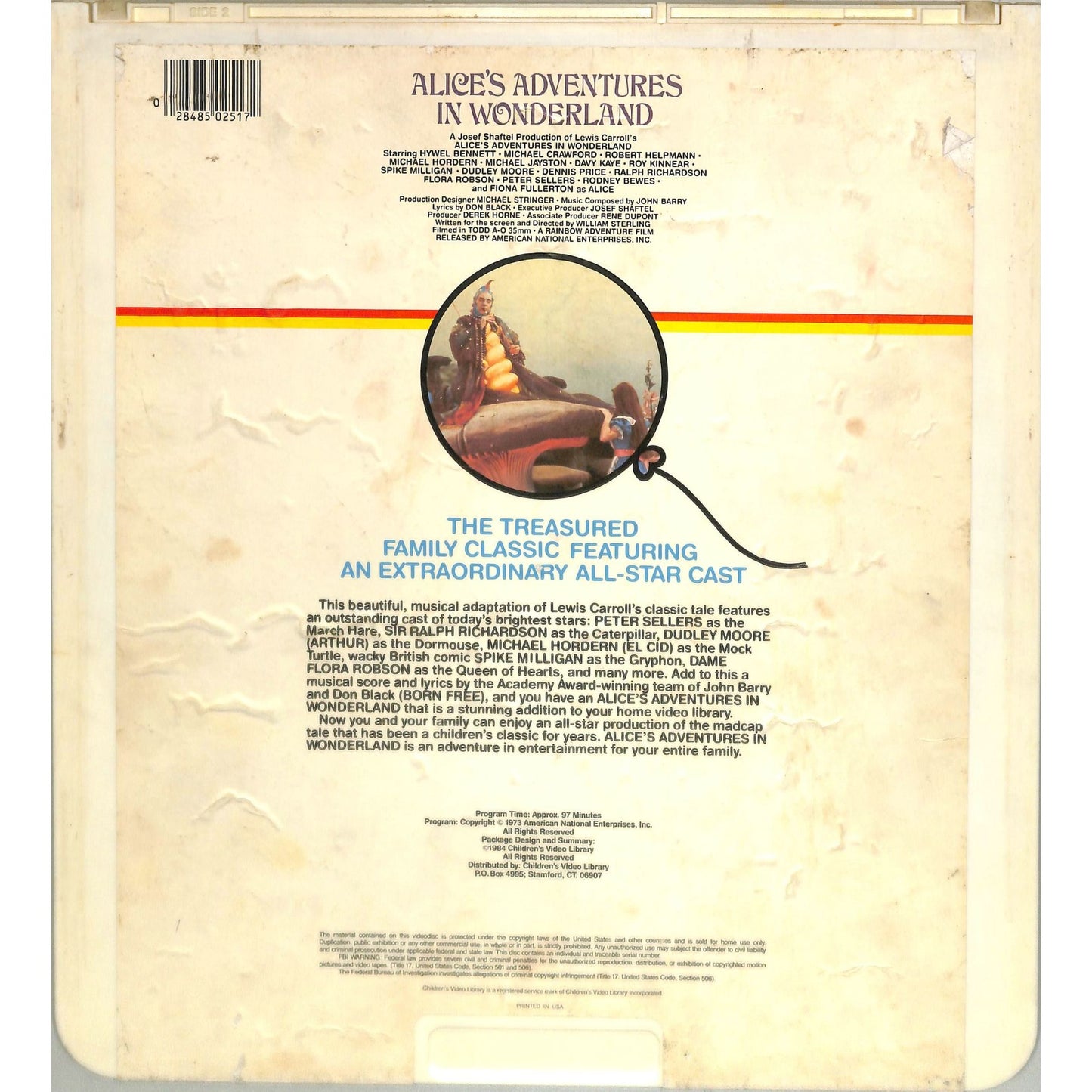 Alice's Adventures in Wonderland (1972) Vintage CED Videodisc