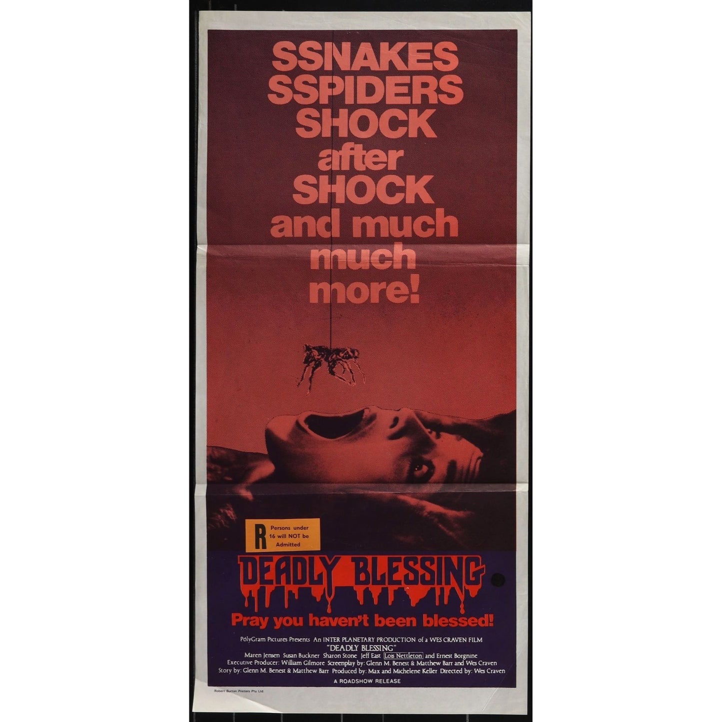 Deadly Blessing (1981) Original Australian Day Bill Movie Poster