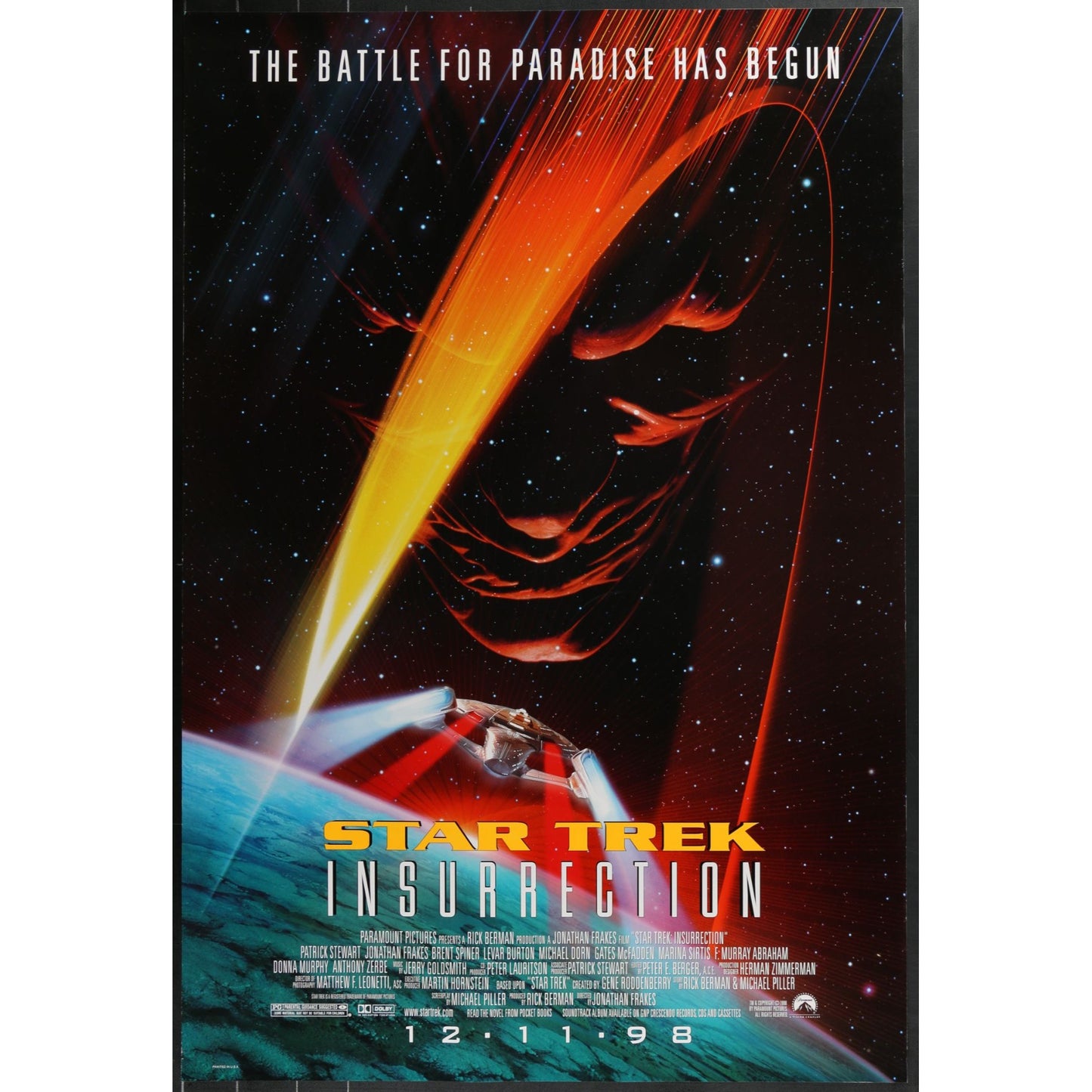 Star Trek: Insurrection (1998) Original Double-sided Movie Poster Rolled 27x40