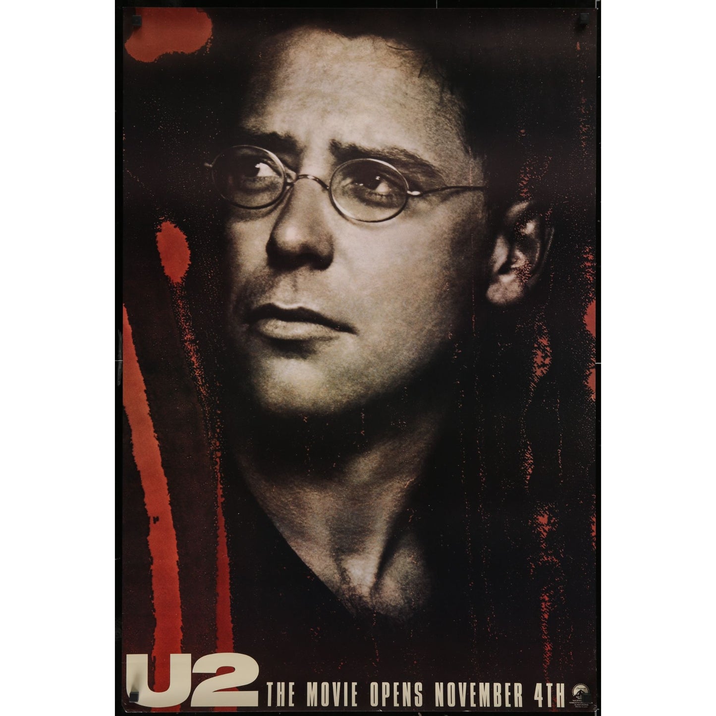 U2 Rattle and Hum (1988) Original Movie Poster The Edge Rolled 27x40