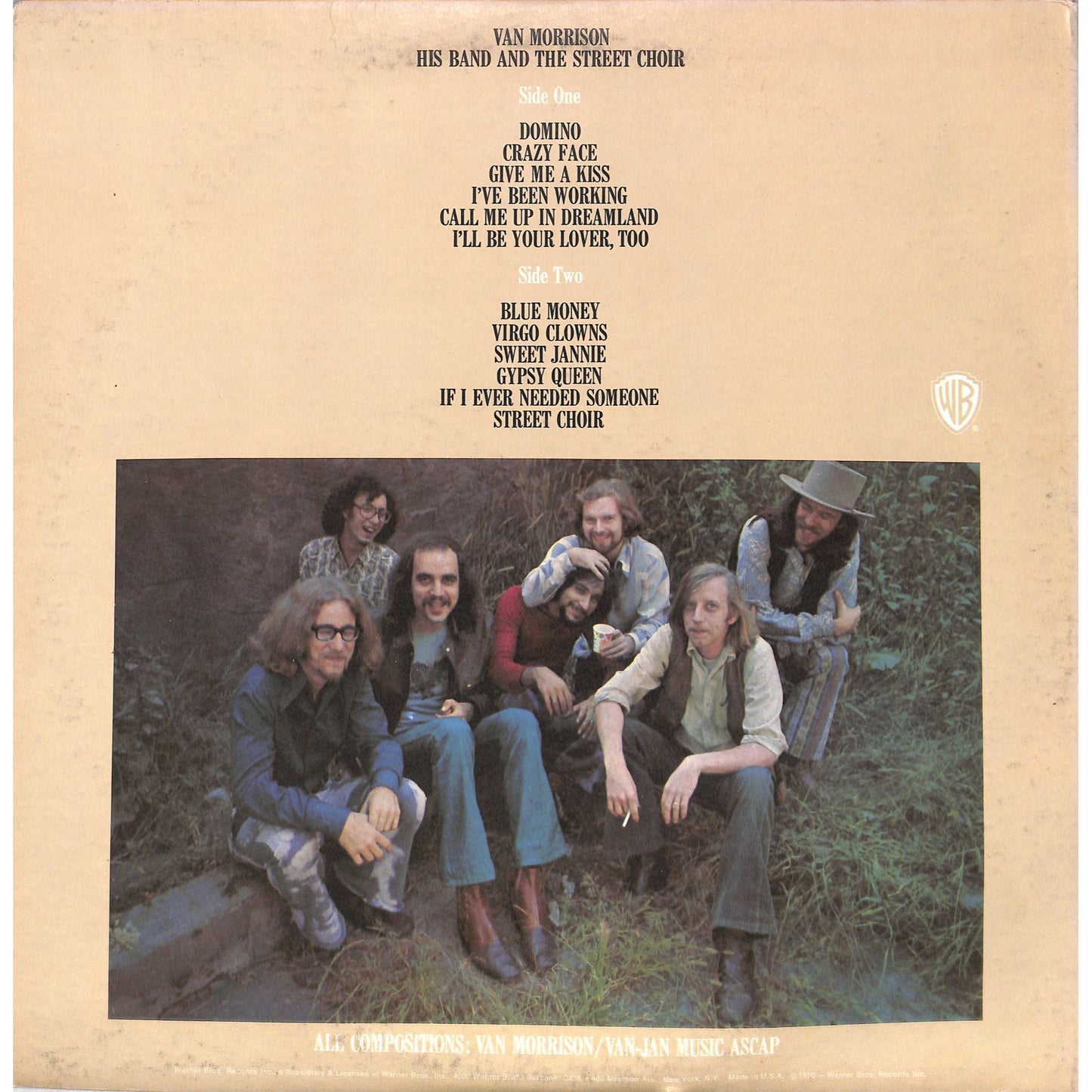 Van Morrison - His Band and the Sreet Choir Vinyl Record WS 1884