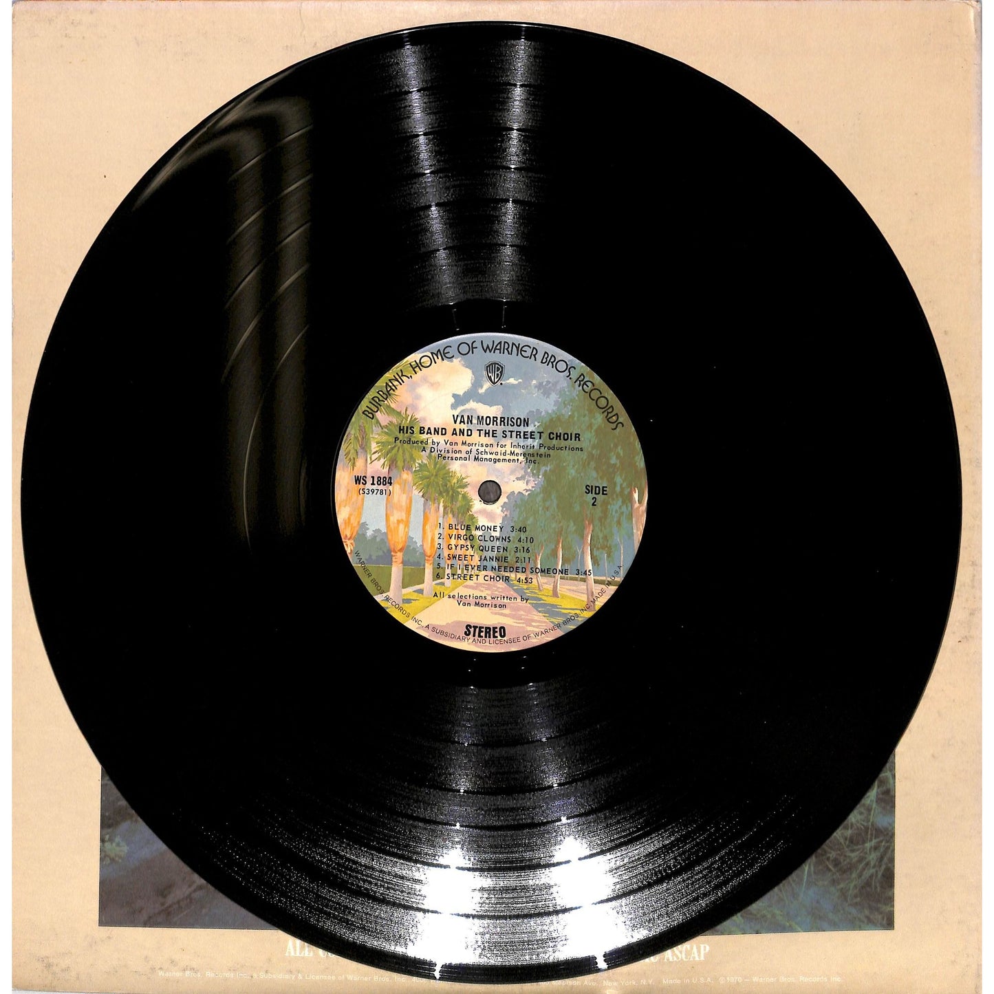 Van Morrison - His Band and the Sreet Choir Vinyl Record WS 1884