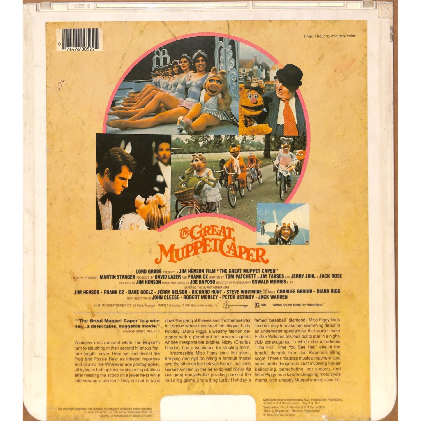 The Great Muppet Caper (1981) CED RCA SelectaVision Videodisc TESTED WORKING