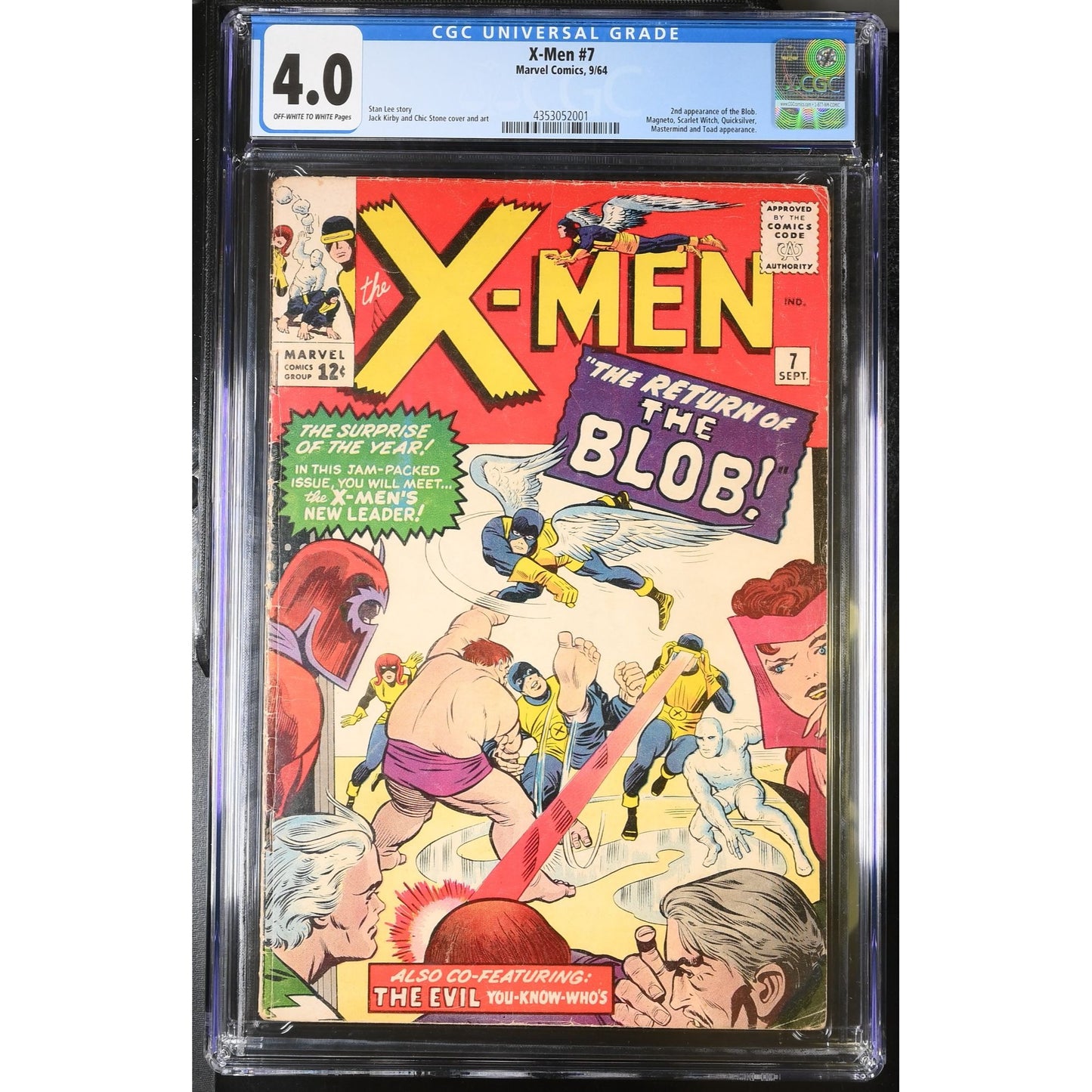 X-Men #7 (1964) CGC 4.0 Marvel Key Issue Blob Magneto Scarlet Witch Quicksilver