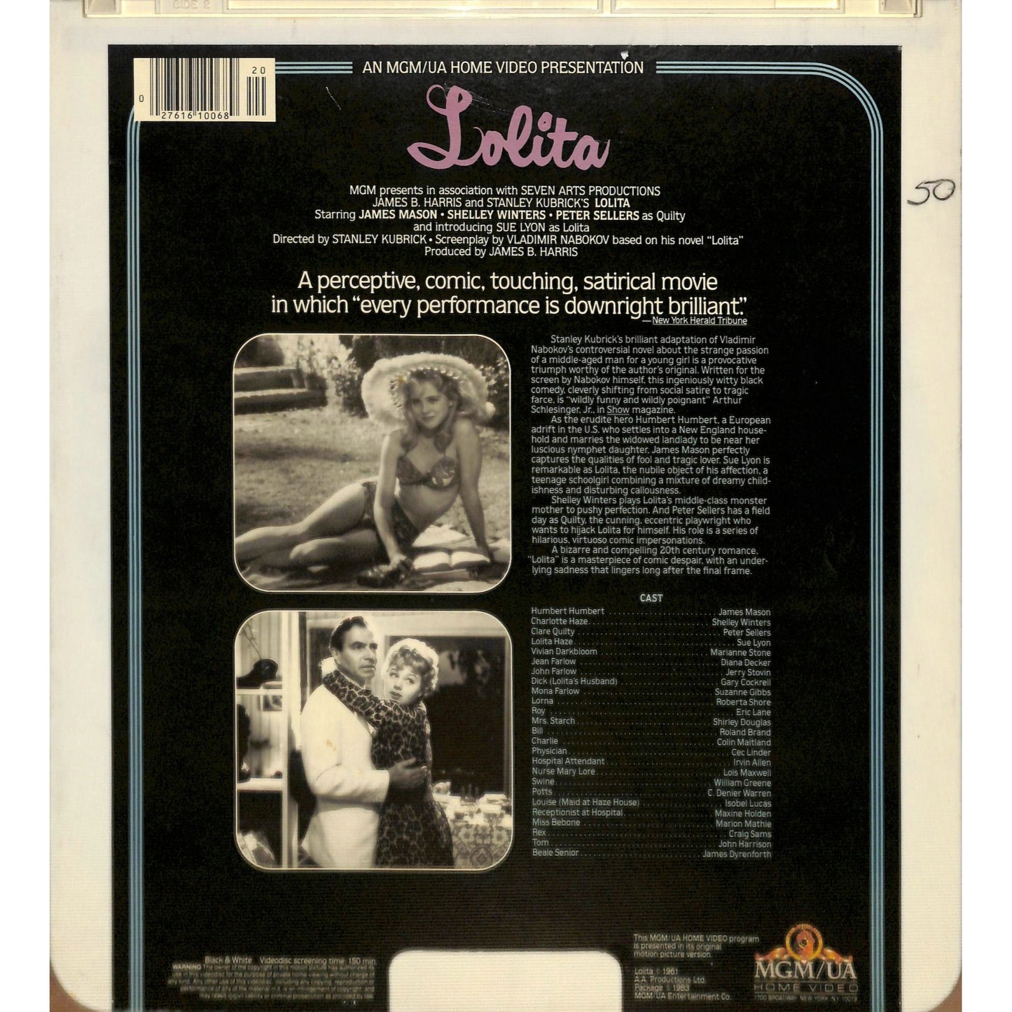 Lolita Part 2 (1962) Vintage CED Videodisc TESTED WORKING