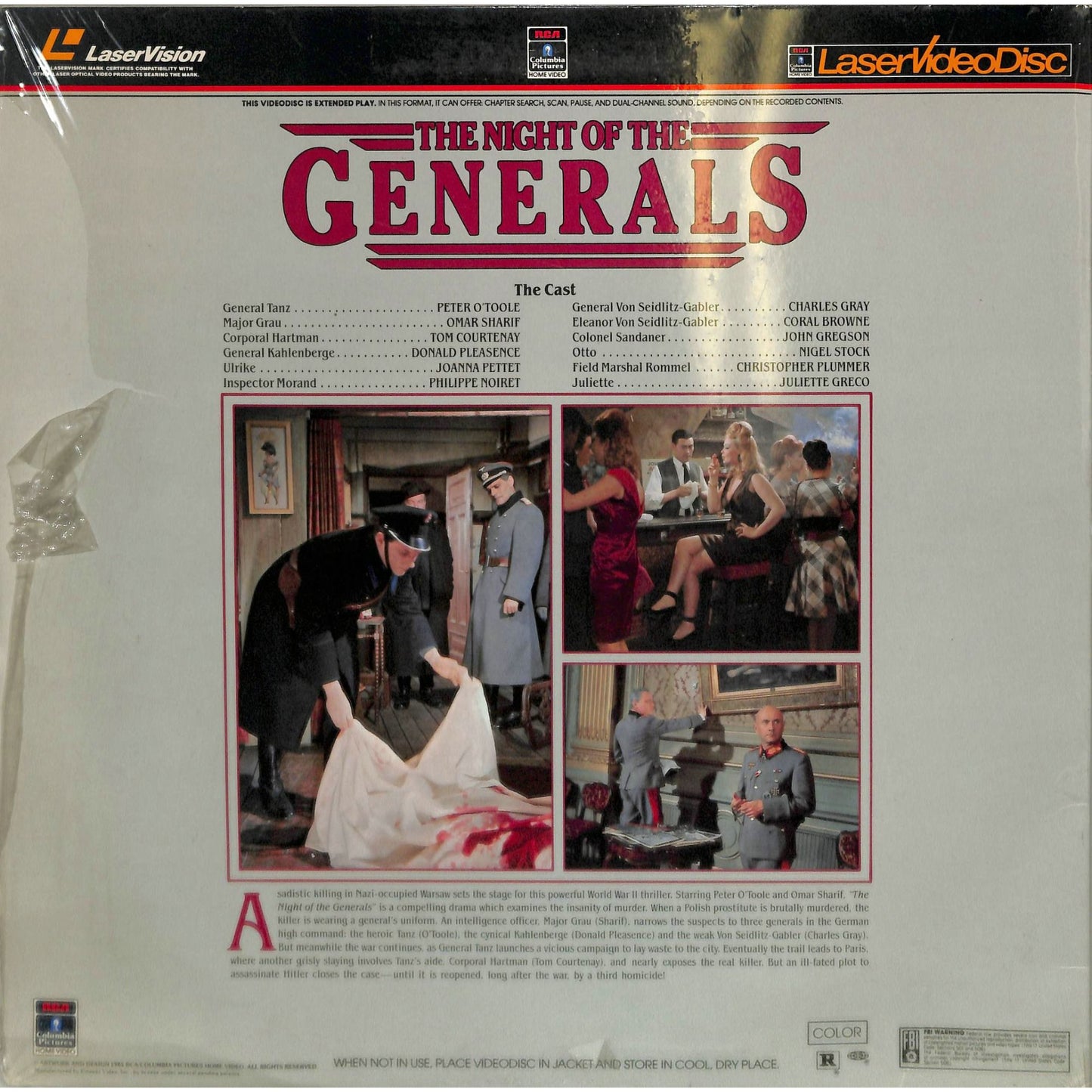 The Night of the Generals (1967) Laserdisc
