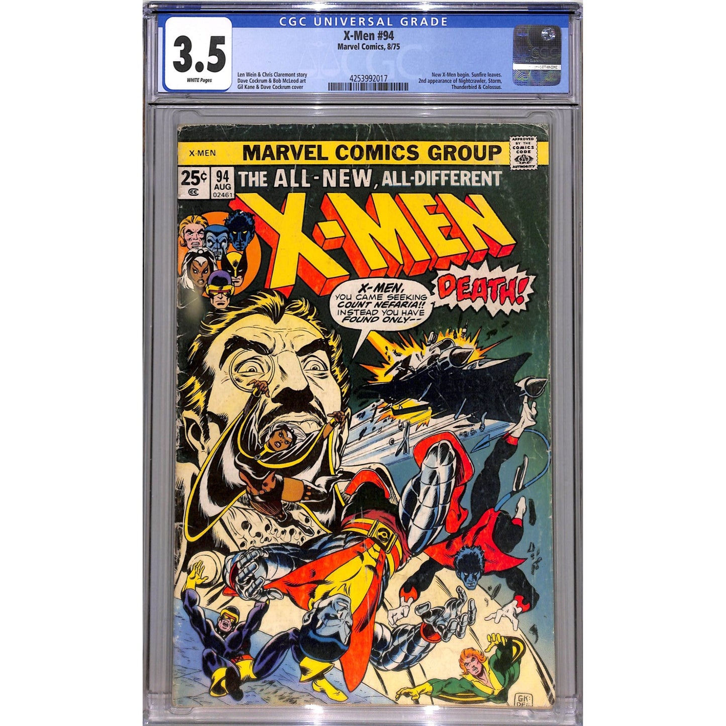 X-Men #94 (1975) CGC 3.5 Marvel Key Issue New X-Men Begin