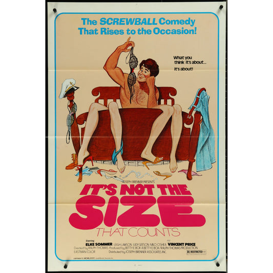 It's Not the Size That Counts (1974) Original Movie Poster Folded 27x41 EM8-554
