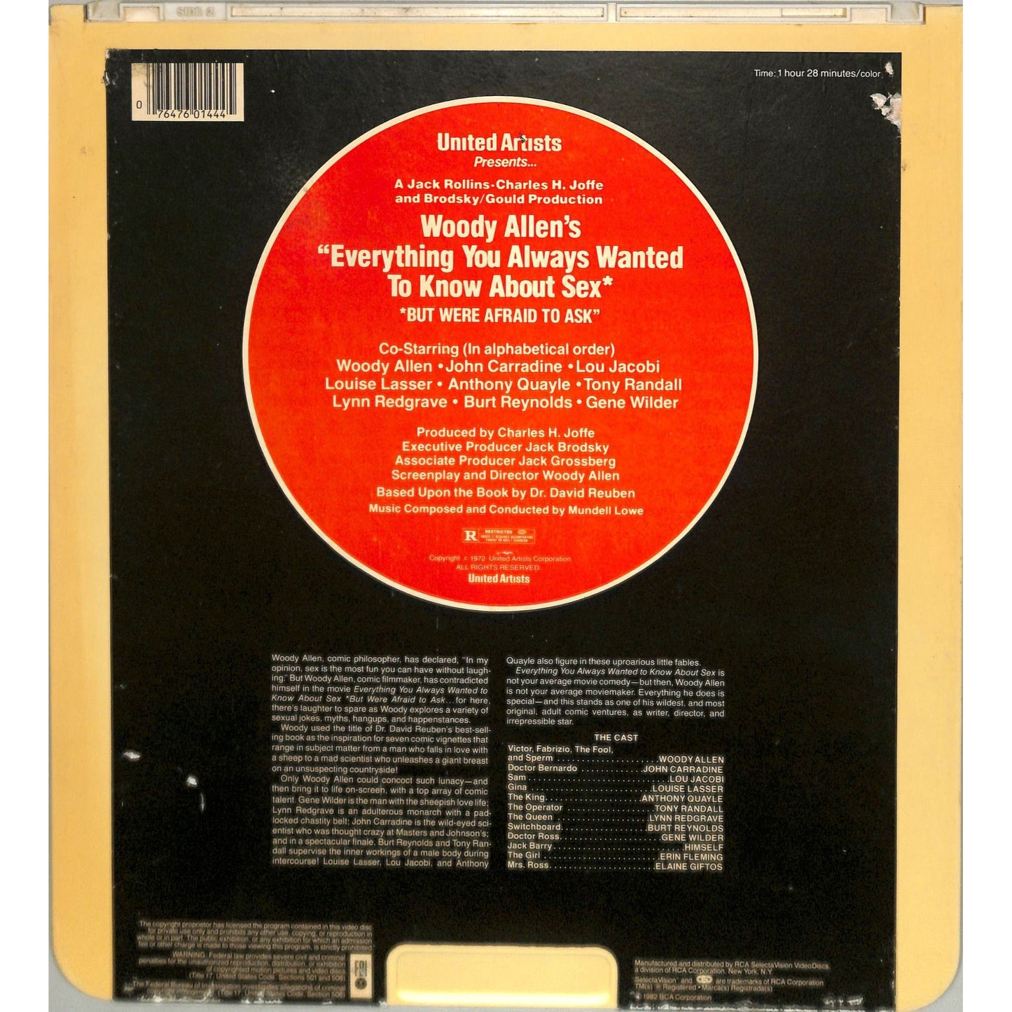 Everything You Always Wanted to Know About Sex (1972) Vintage CED Videodisc
